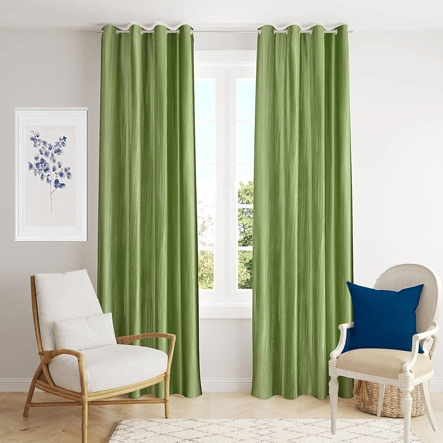    			The Lugai Fashion Abstract Room Darkening Eyelet Curtain 5 FT ( Pack of 1 ) - Green