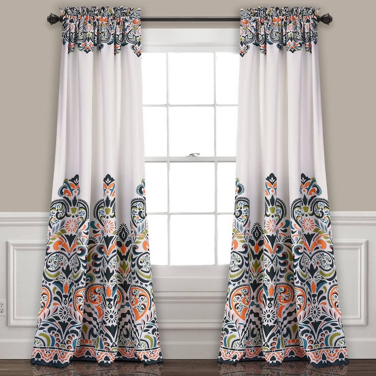 The Lugai Fashion Abstract Room Darkening Eyelet Curtain 7 FT ( Pack of 1 ) - Blue The Lugai Fashion Abstract Room Darkening Eyelet Curtain 7 FT ( Pack of 1 ) - Blue
