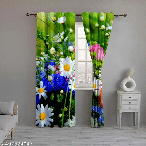 The Lugai Fashion Abstract Room Darkening Eyelet Curtain 5 FT ( Pack of 1 ) - Multi Color The Lugai Fashion Abstract Room Darkening Eyelet Curtain 5 FT ( Pack of 1 ) - Multi Color