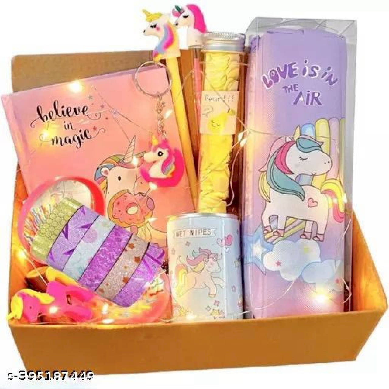     			Unicorn Goody Box Combo Party Favor Supplies Return Gift Kids - Unicorn Diary Copy Lock Spiral Mini Pocket Notebook Lipstick Pen Cute Keychain Designer tape (Unicorn)