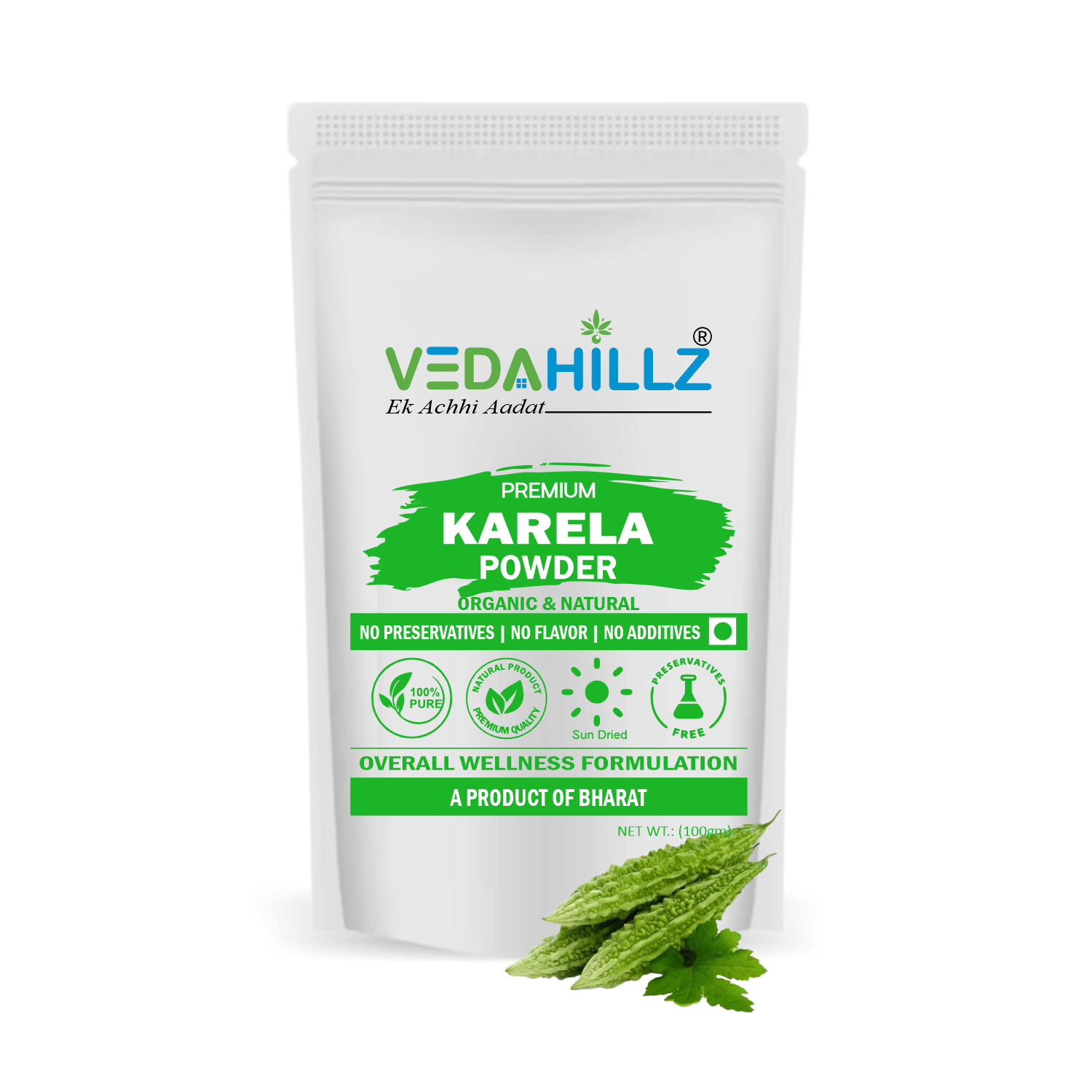     			Vedahillz Karela Powder Ayurvedic Support for Blood Sugar & Detox 100gm (Pack of 1)