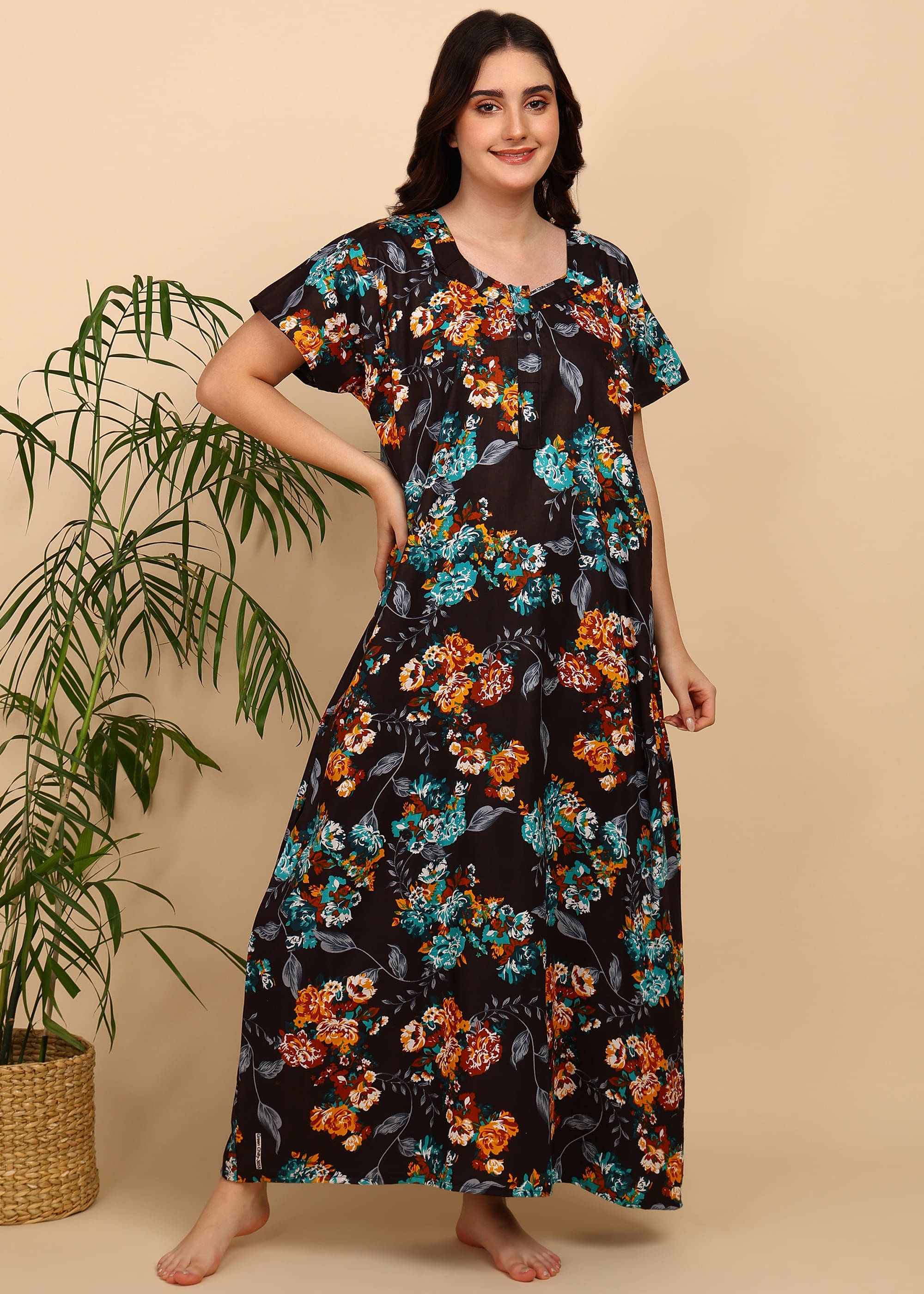     			manidhari fab Green Cotton Women's Nightwear Nighty & Night Gowns ( Pack of 1 )
