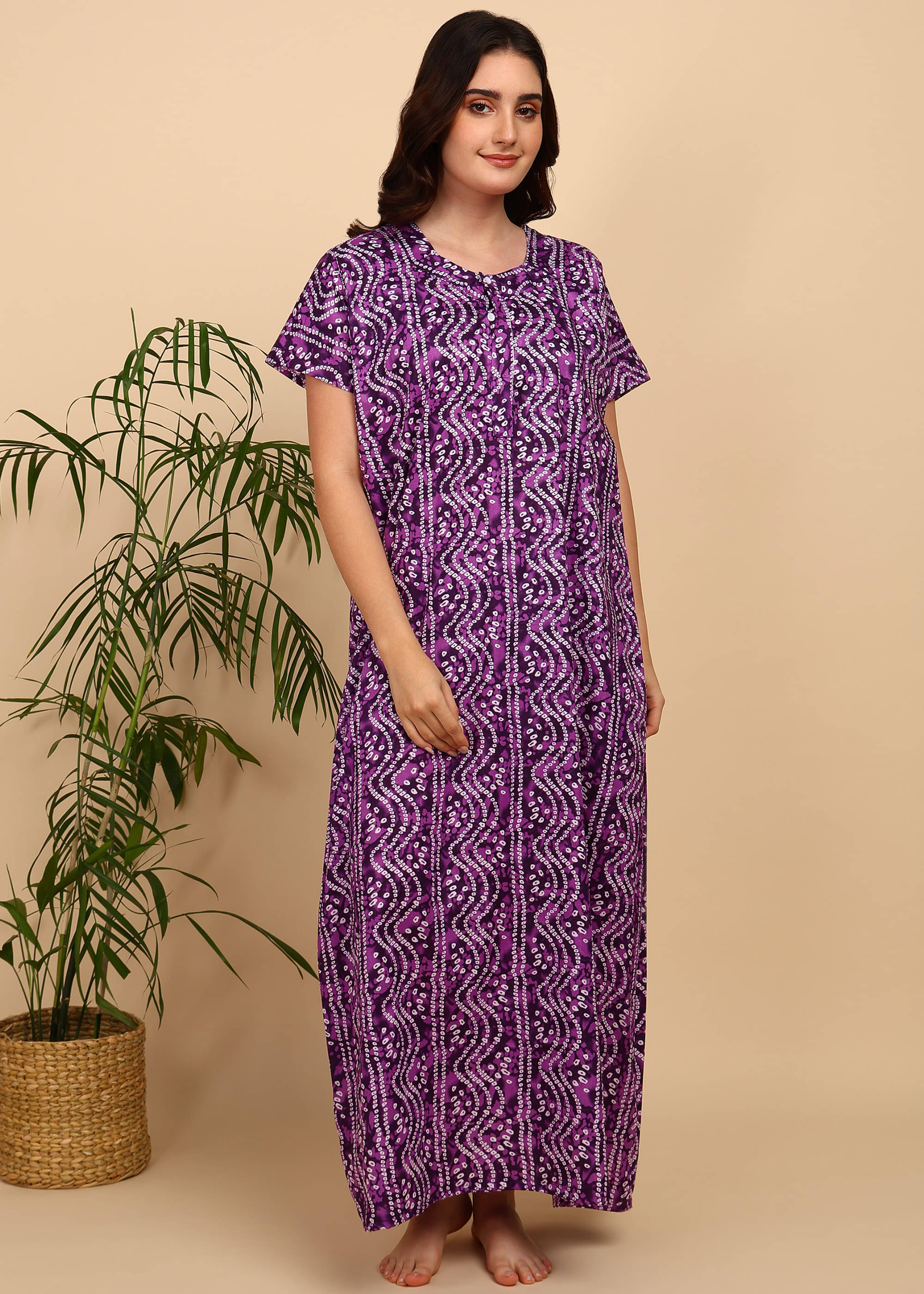 manidhari fab Lavender Cotton Women's Nightwear Nighty & Night Gowns ( Pack of 1 ) manidhari fab Lavender Cotton Women's Nightwear Nighty & Night Gowns ( Pack of 1 )
