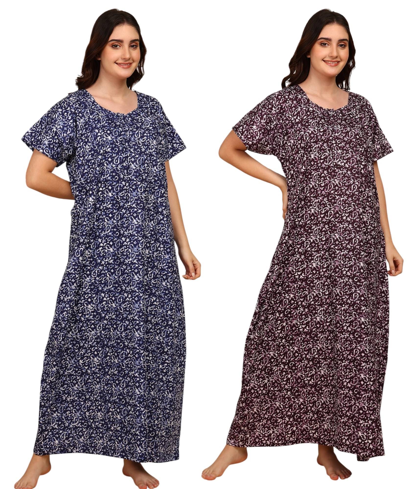 manidhari fab Multicolor Cotton Women's Nightwear Nighty & Night Gowns ( Pack of 2 )     			manidhari fab Multicolor Cotton Women's Nightwear Nighty & Night Gowns ( Pack of 2 )