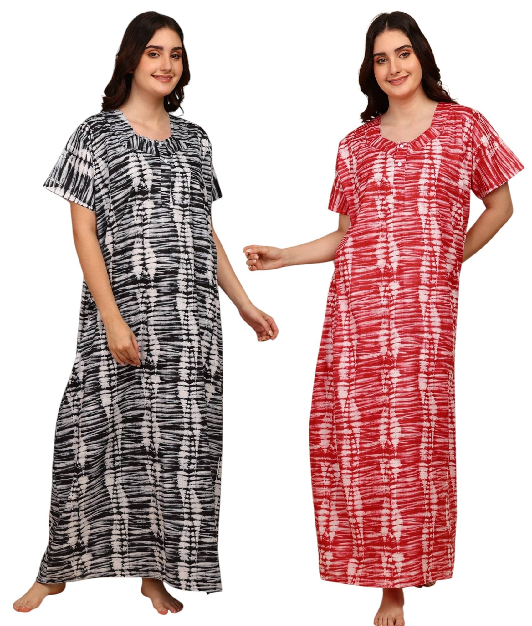 manidhari fab Multicolor Cotton Women's Nightwear Nighty & Night Gowns ( Pack of 2 ) manidhari fab Multicolor Cotton Women's Nightwear Nighty & Night Gowns ( Pack of 2 )