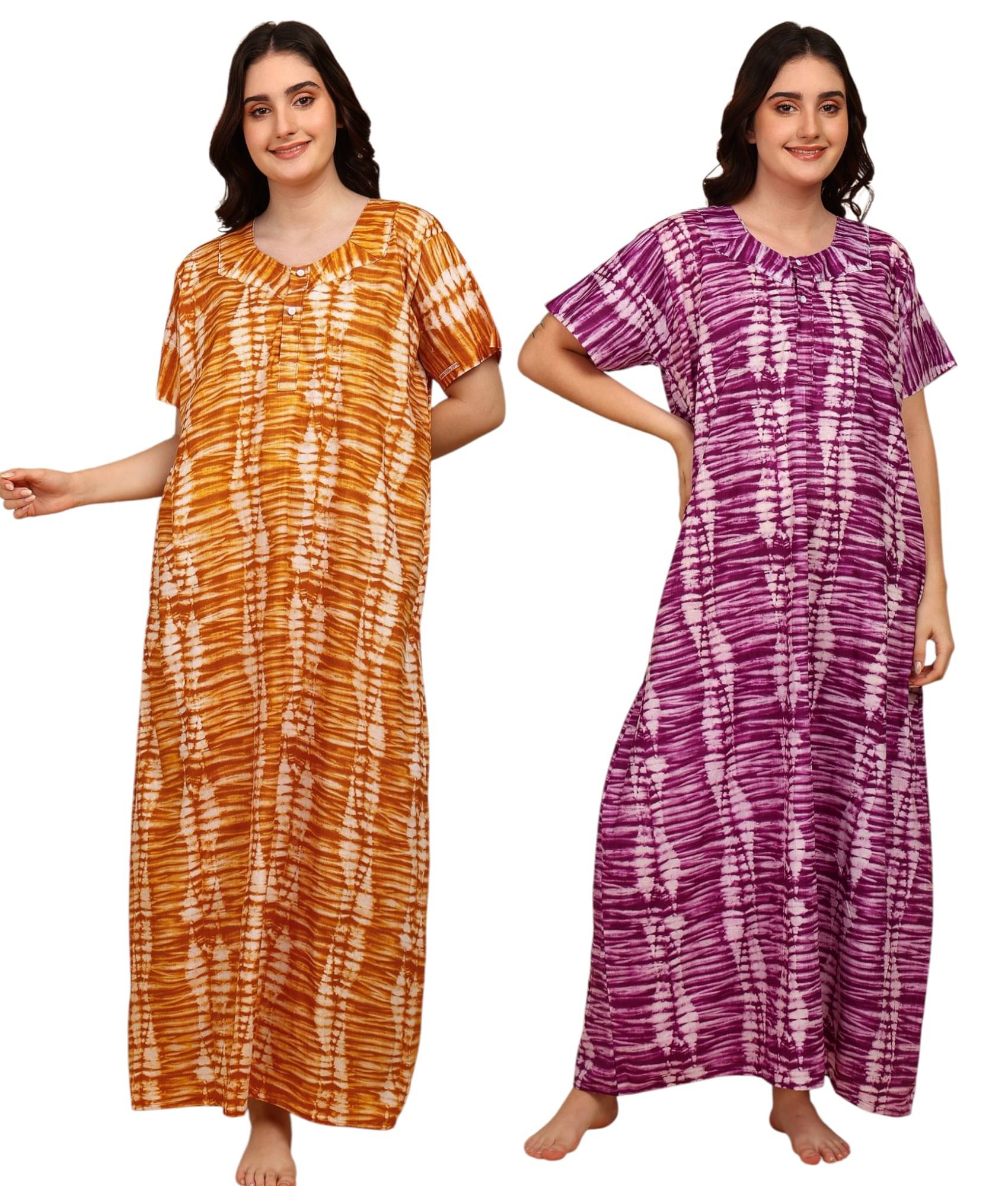     			manidhari fab Multicolor Cotton Women's Nightwear Nighty & Night Gowns ( Pack of 2 )