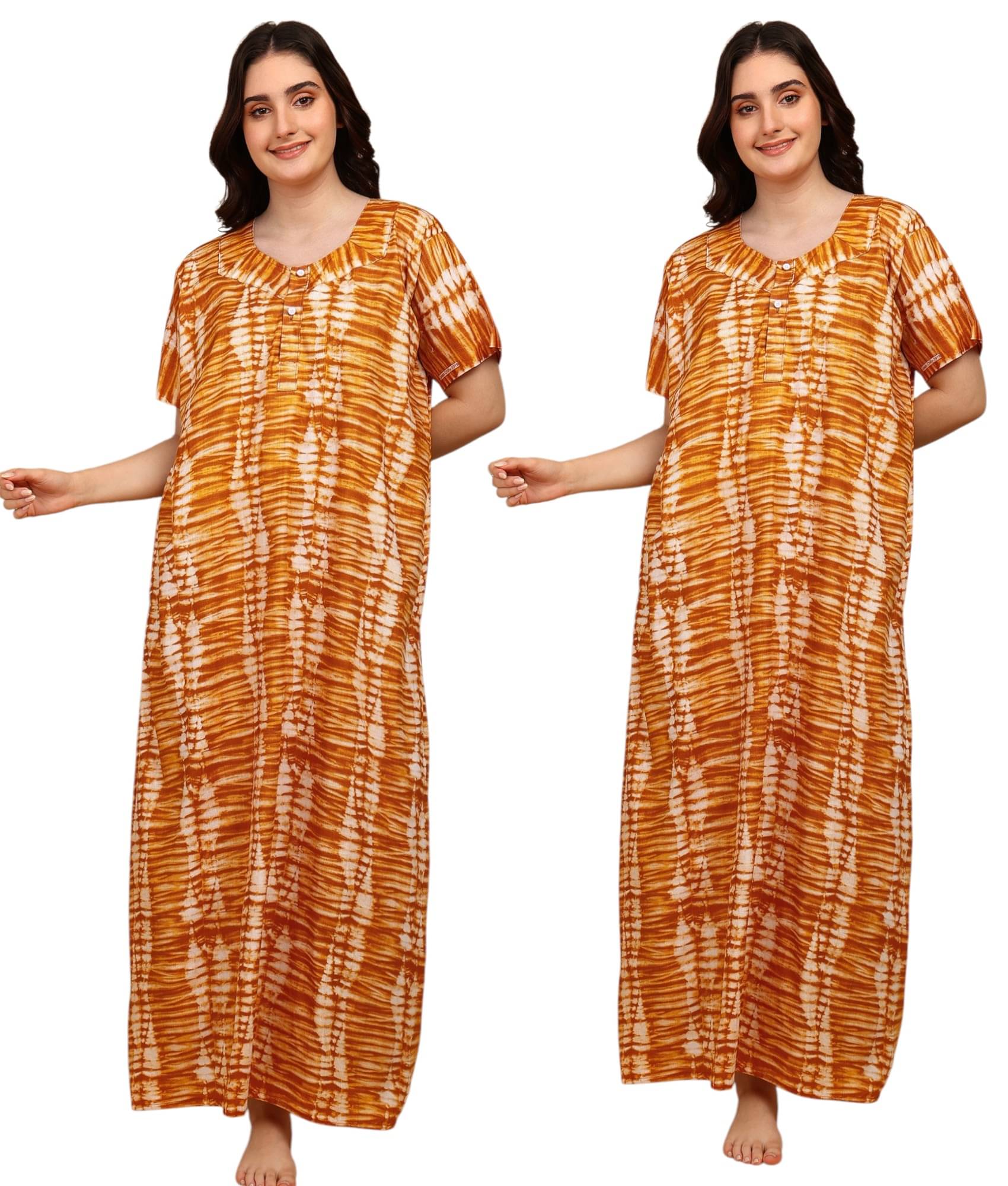     			manidhari fab Multicolor Cotton Women's Nightwear Night Dress ( Pack of 2 )