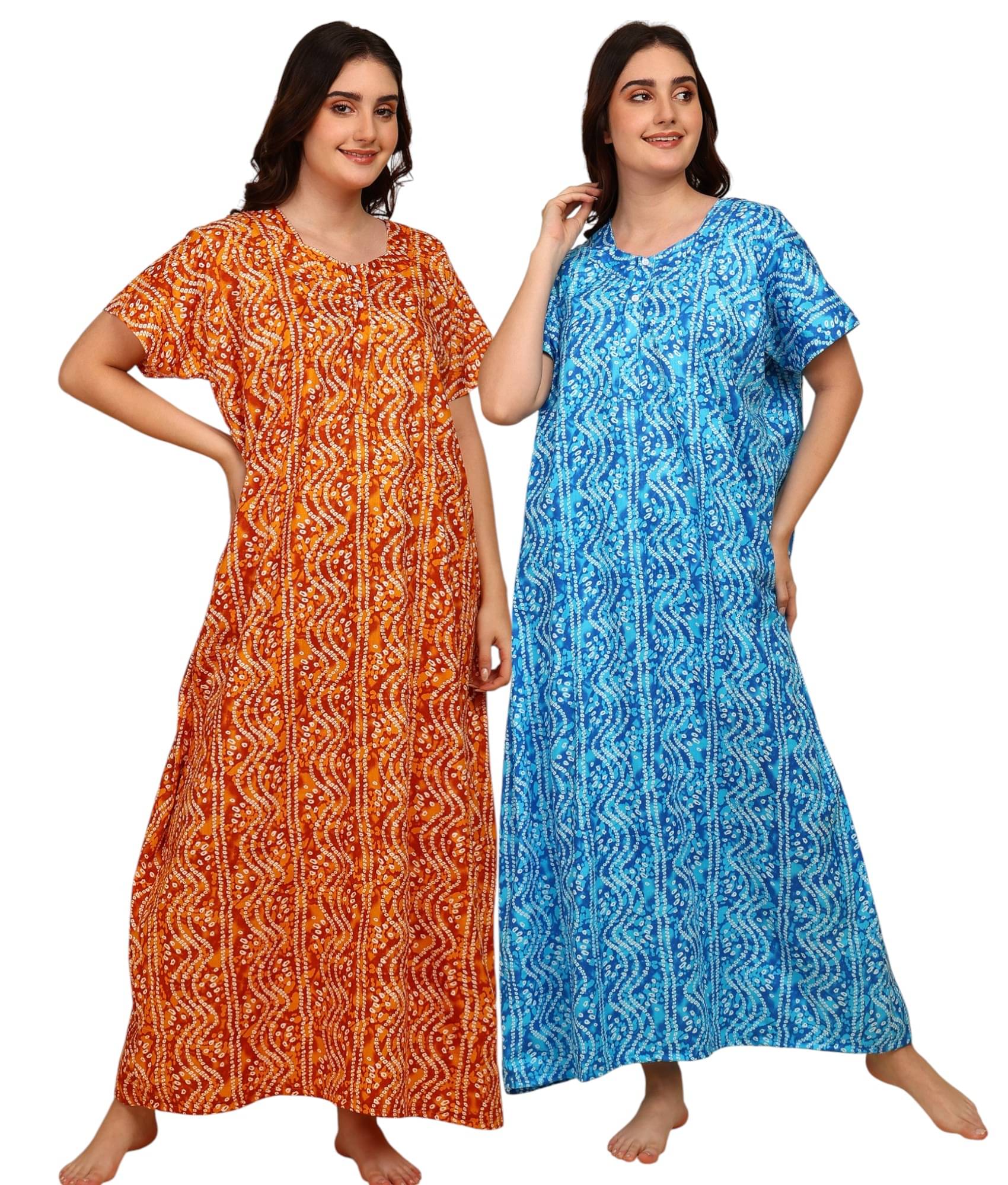     			manidhari fab Multicolor Cotton Women's Nightwear Nighty & Night Gowns ( Pack of 2 )