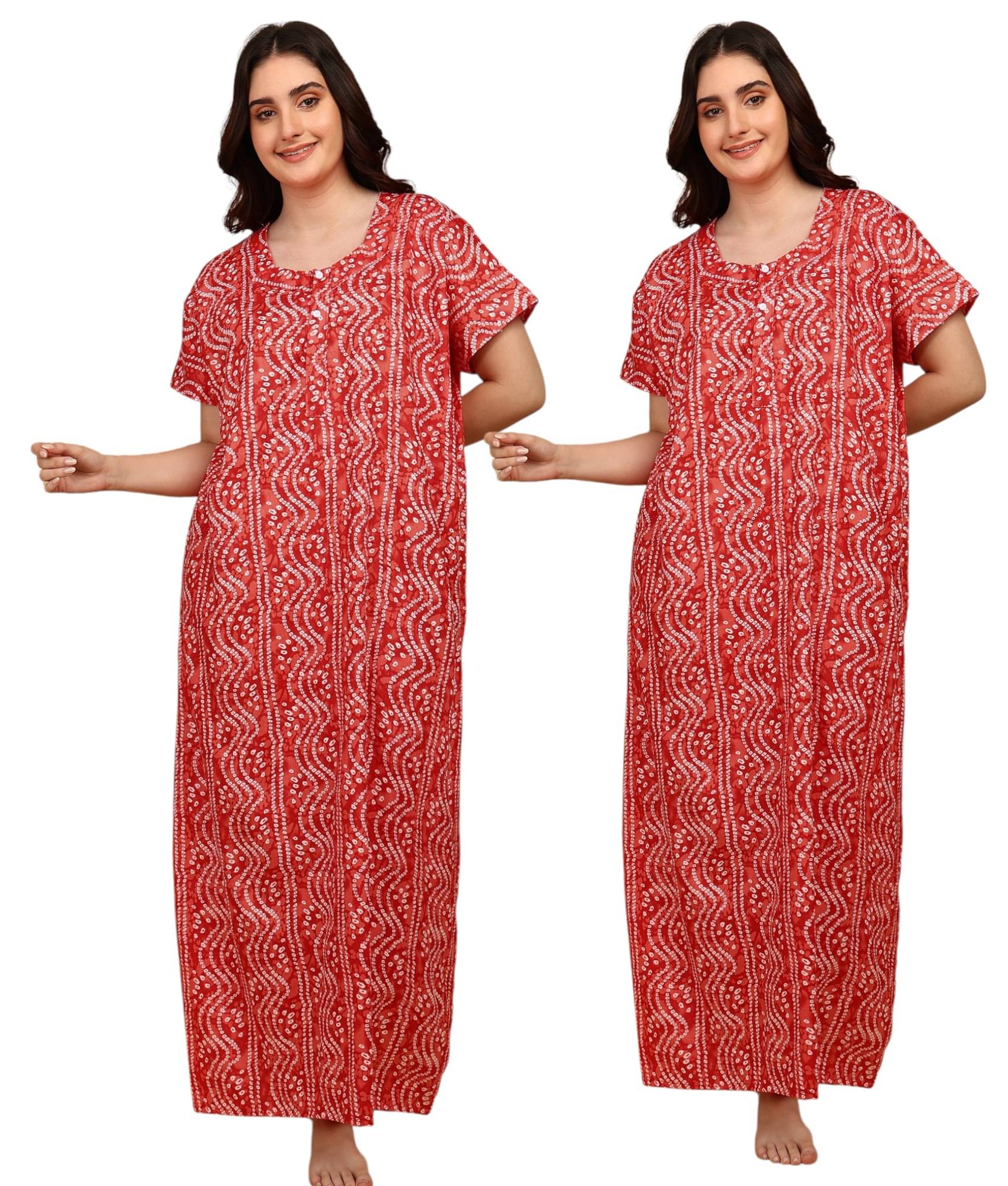     			manidhari fab Multicolor Cotton Women's Nightwear Night Dress ( Pack of 2 )