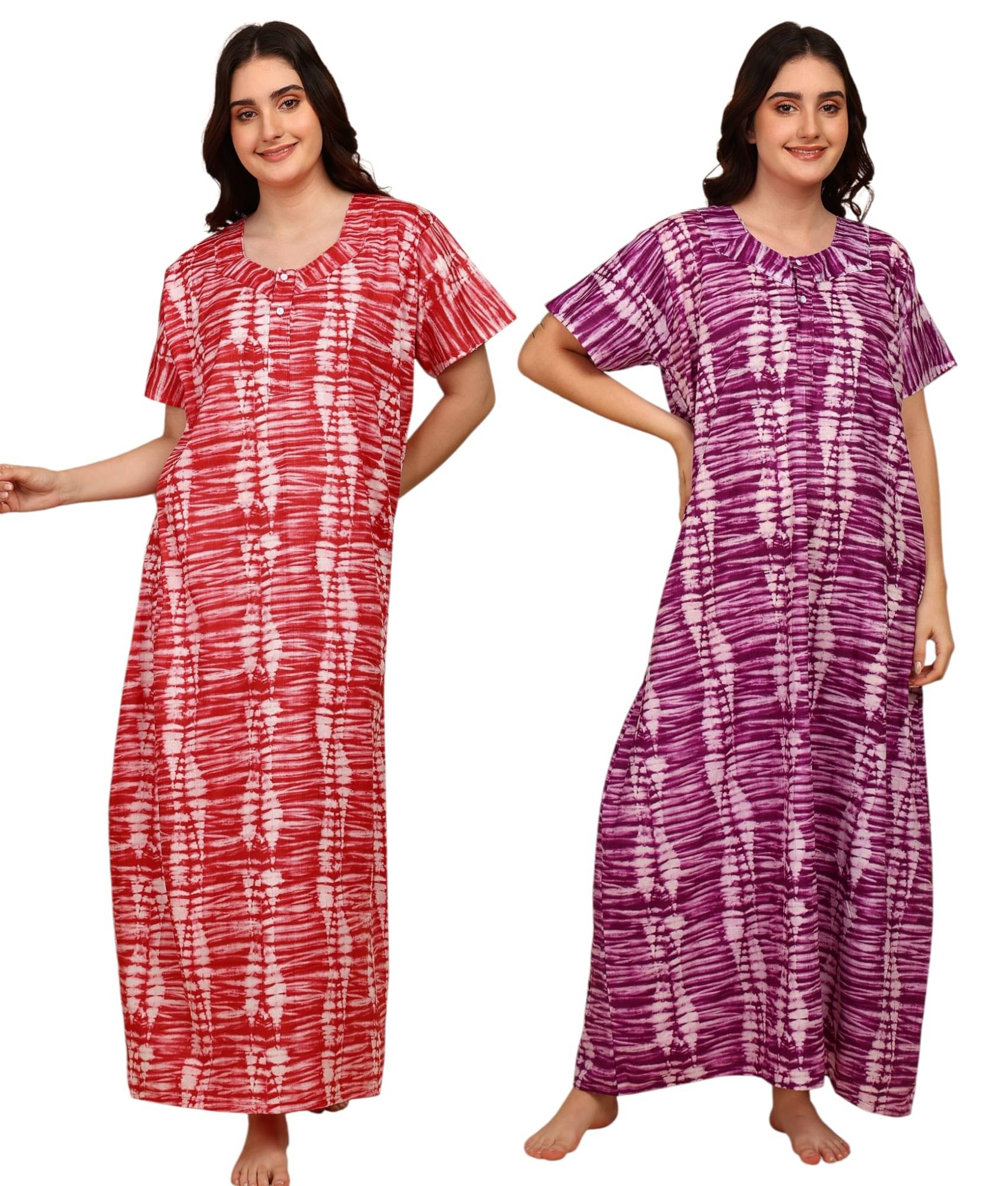     			manidhari fab Multicolor Cotton Women's Nightwear Nighty & Night Gowns ( Pack of 2 )