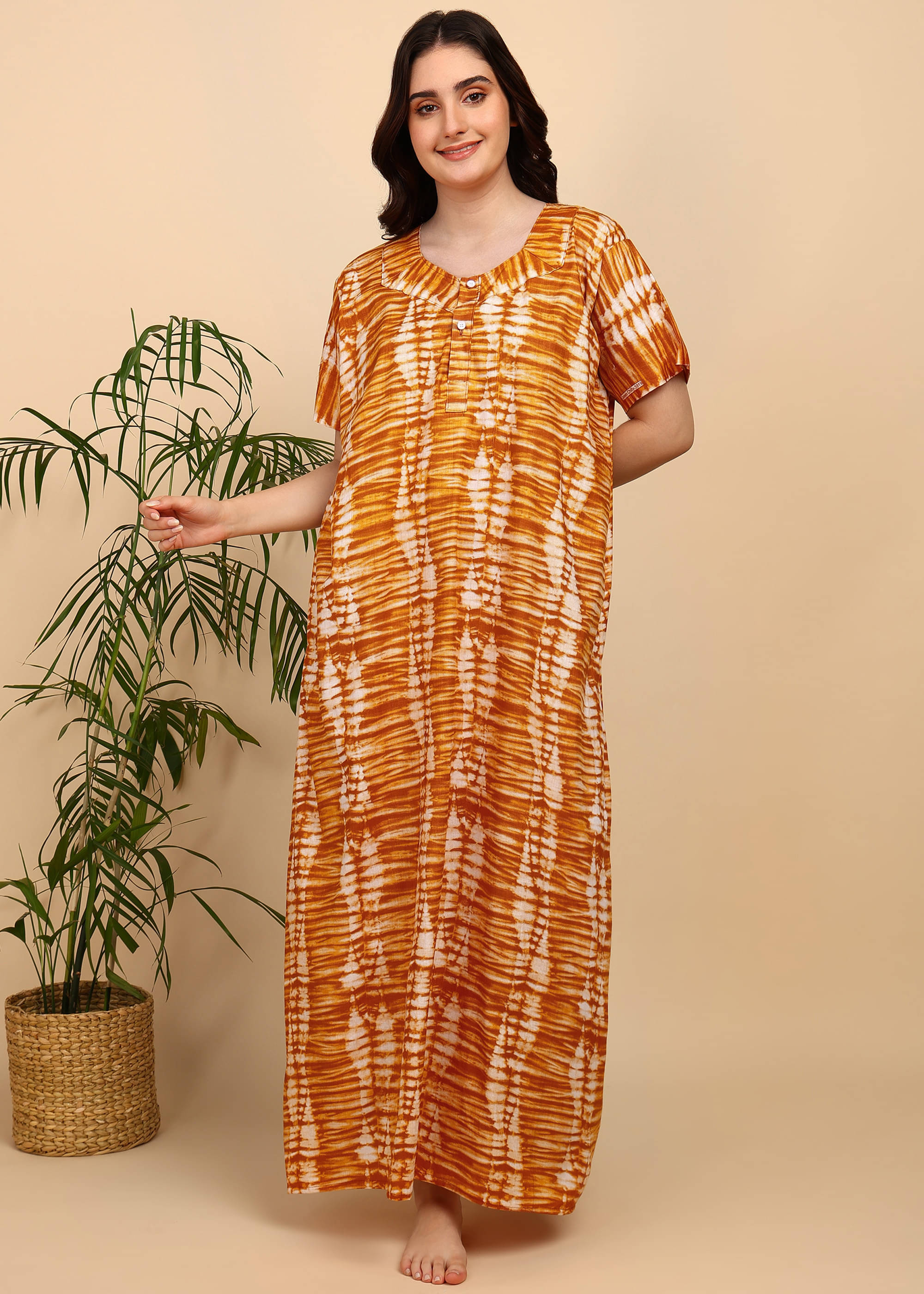 manidhari fab Orange Cotton Women's Nightwear Nighty & Night Gowns ( Pack of 1 ) manidhari fab Orange Cotton Women's Nightwear Nighty & Night Gowns ( Pack of 1 )