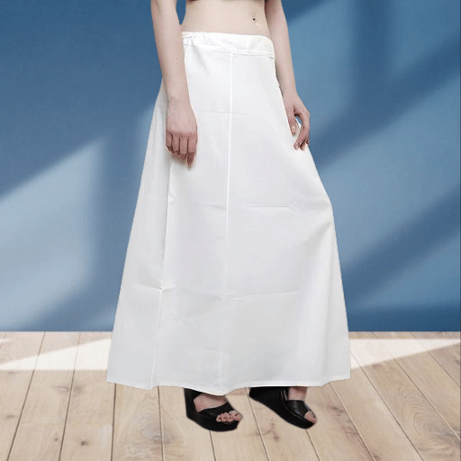     			manidhari fab White Cotton Petticoat - Single