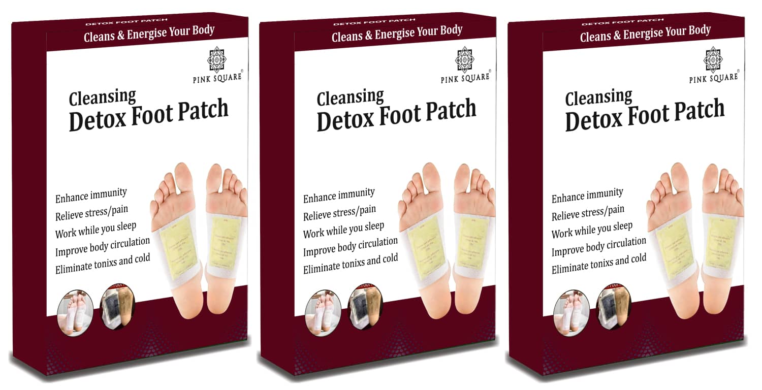 pink square Foot Pain Relief Patch ( Pack of 3 )