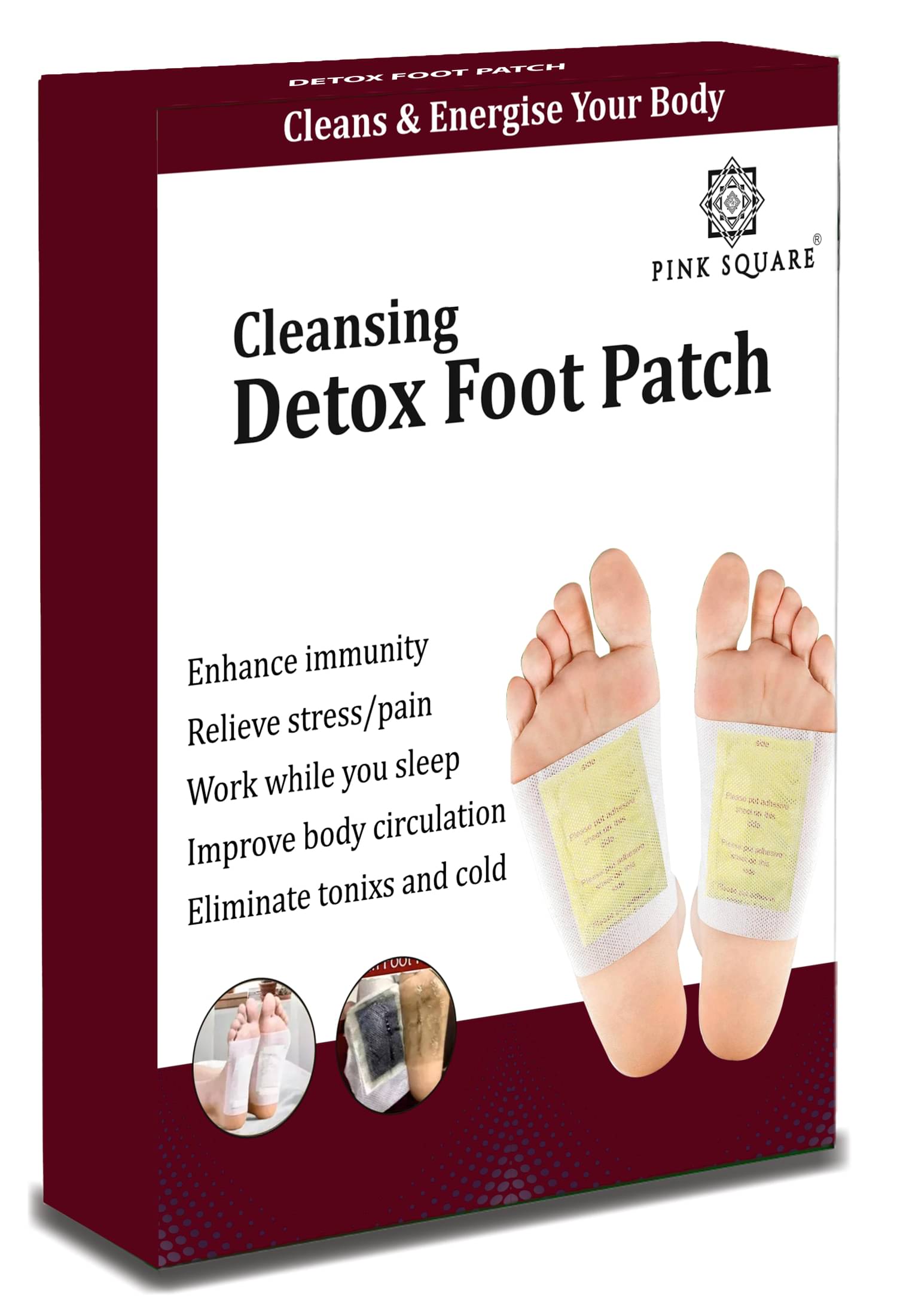     			pink square Foot Pain Relief Patch ( Pack of 1 )