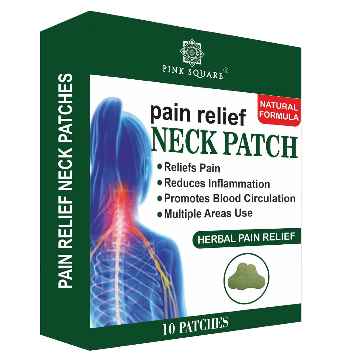pink square Neck Pain Relief Patch ( Pack of 1 )