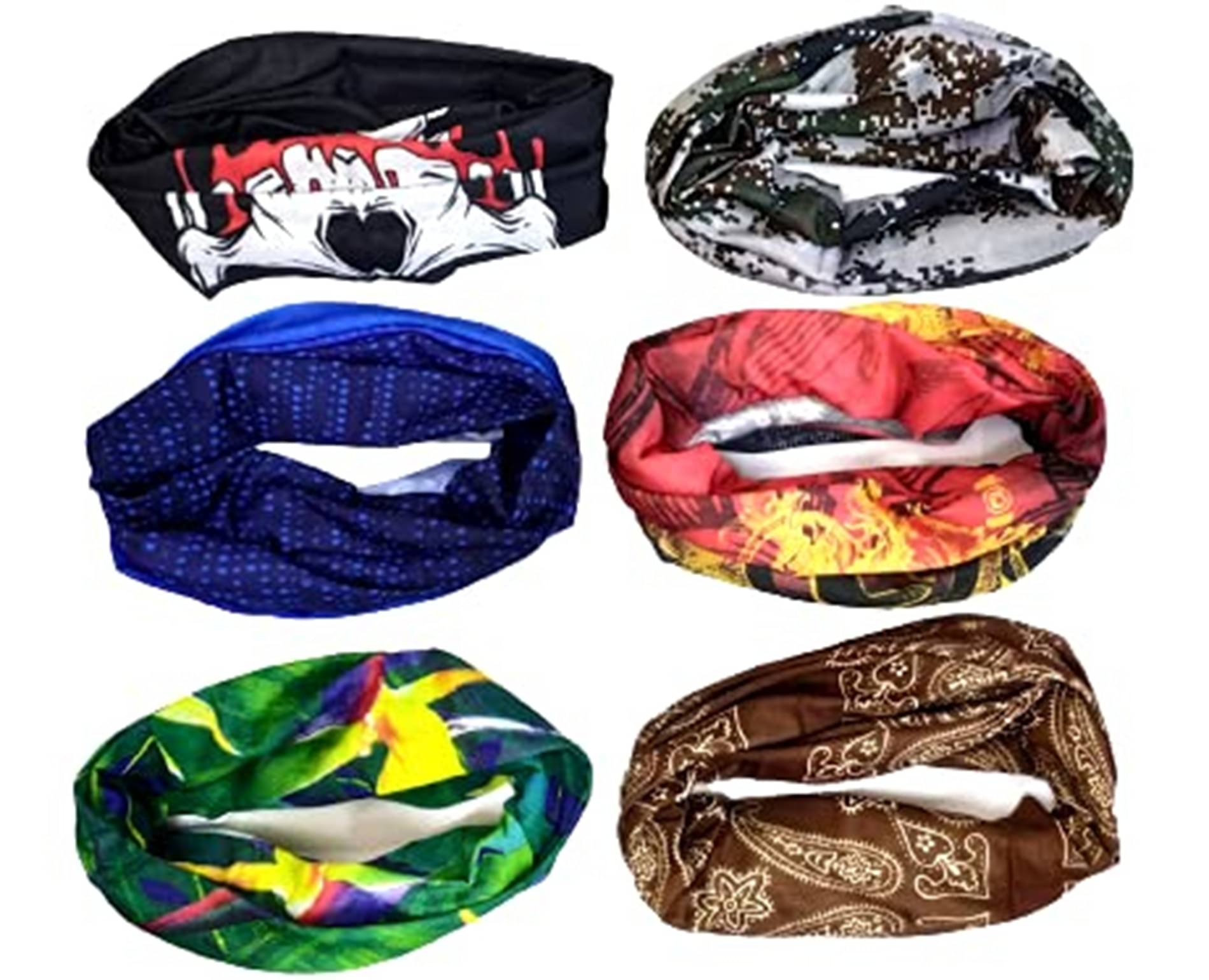     			ATIPRIYA Pack of 6 Nylon Men's Headwrap ( Multicolor )