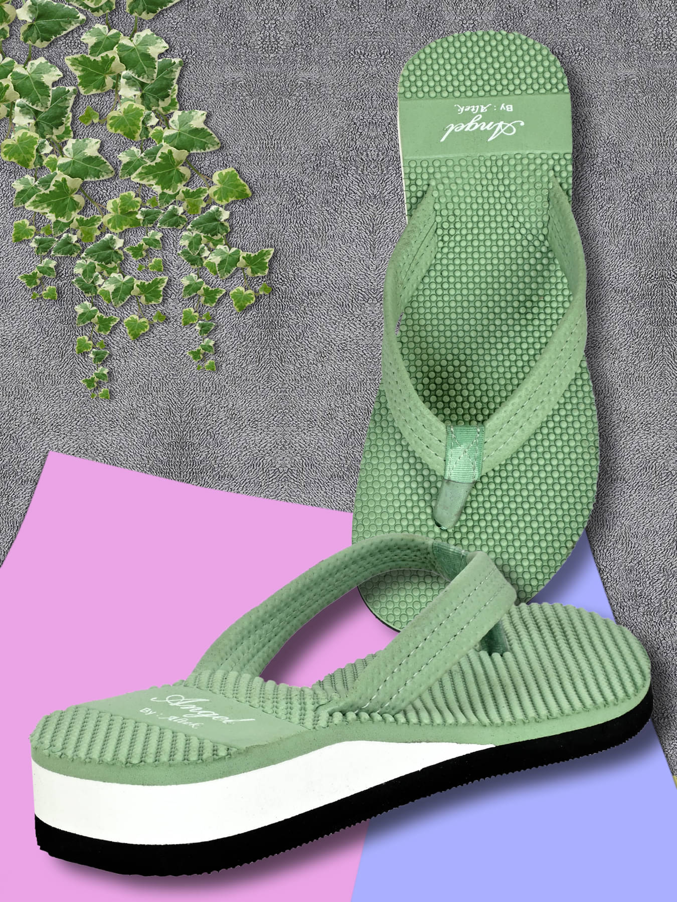     			Altek Green Women's Flip Flop
