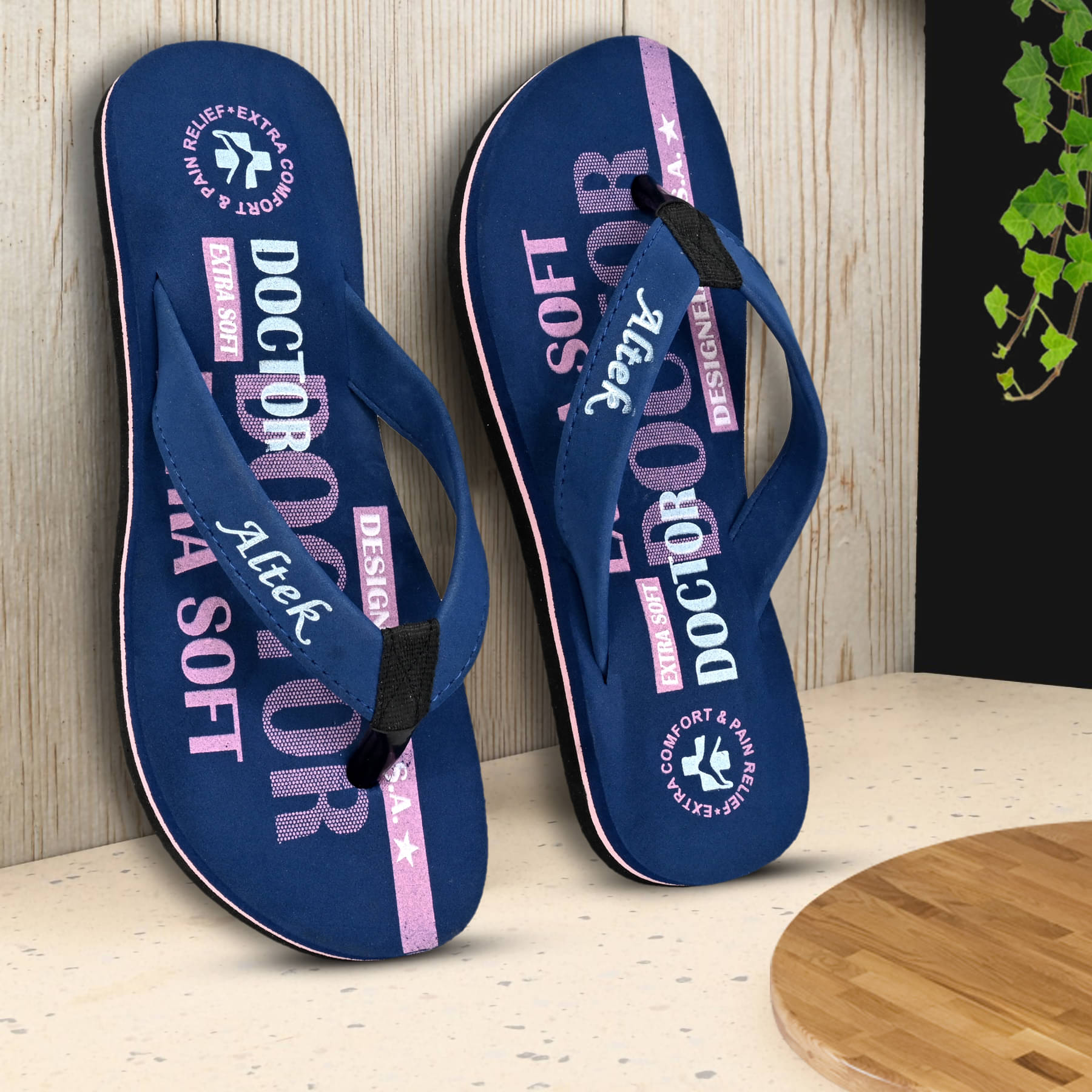     			Altek Navy Blue Women's Flip Flop