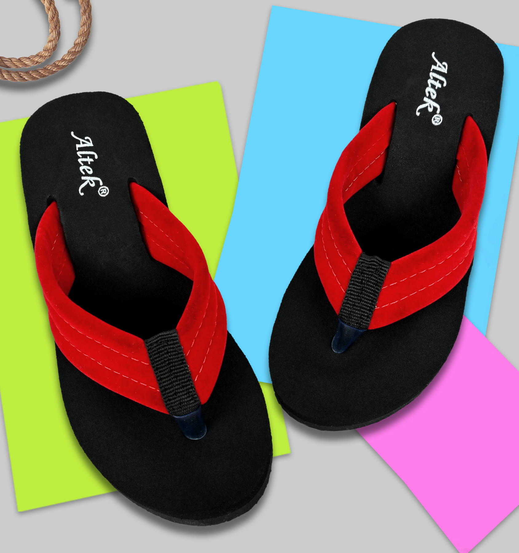     			Altek Red Women's Flip Flop