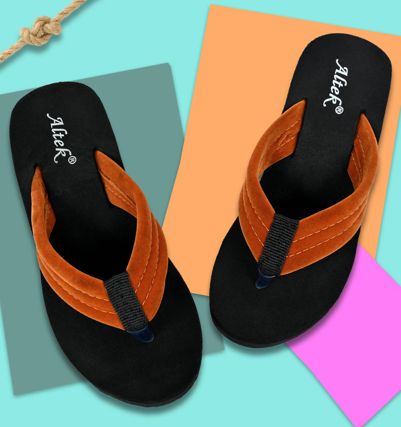     			Altek Tan Women's Flip Flop