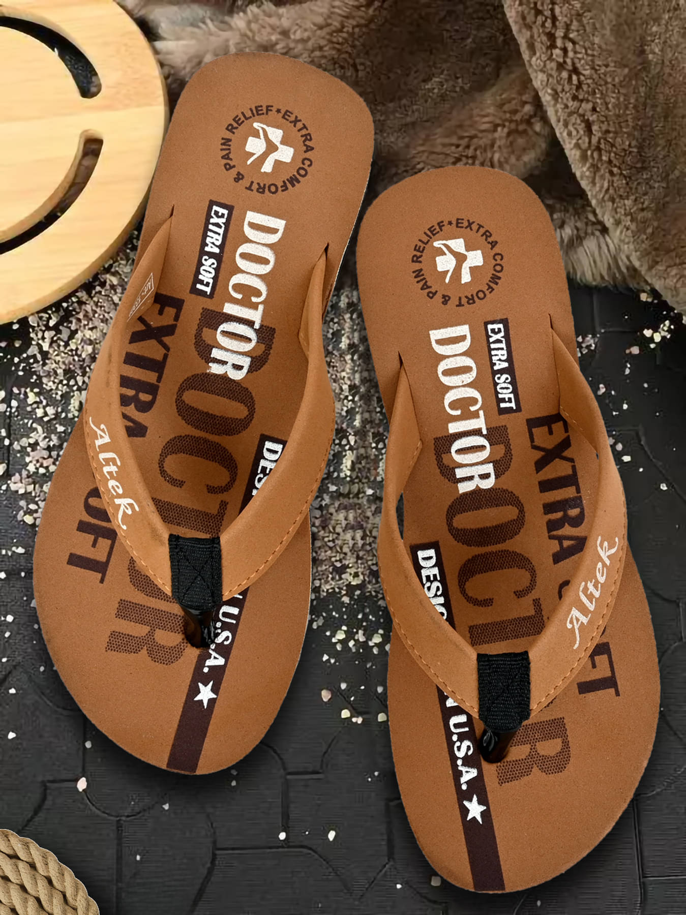     			Altek Tan Women's Flip Flop