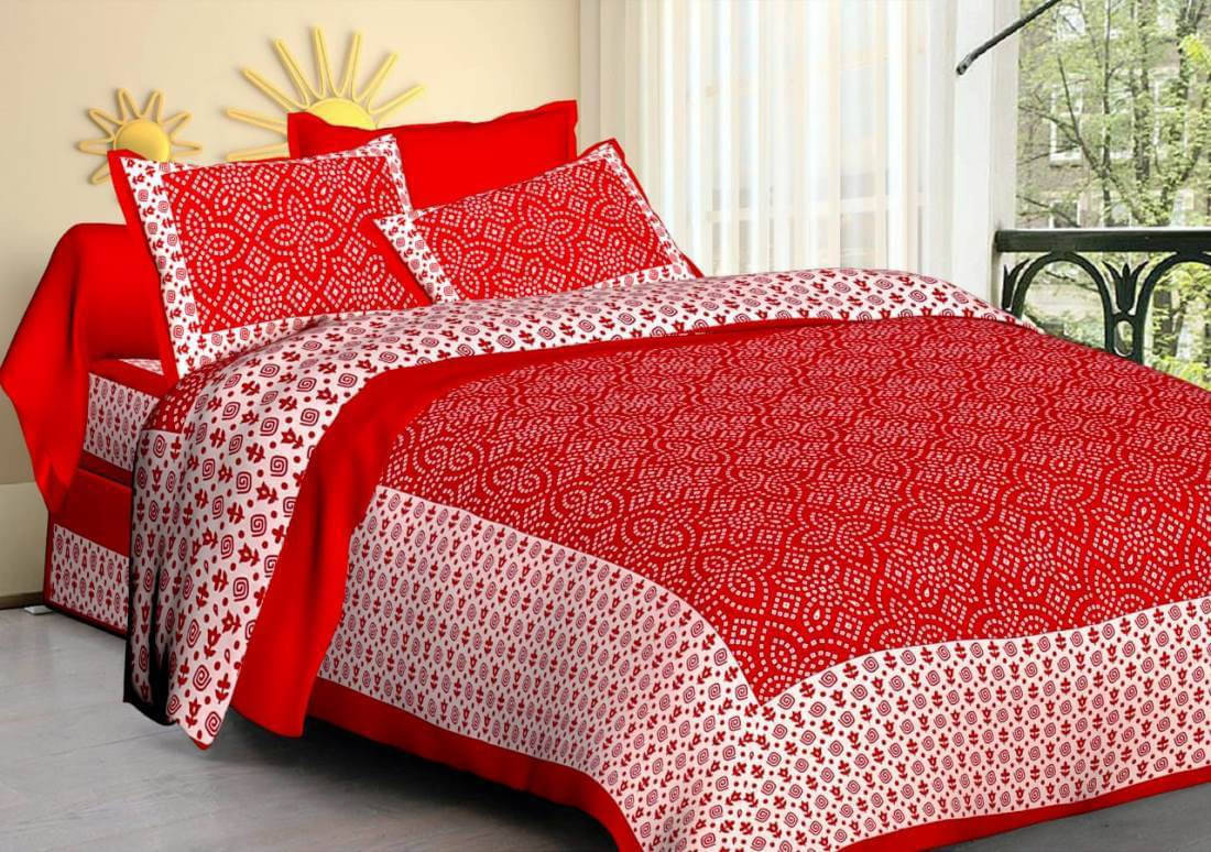 Batham Handloom Cotton 1 Double Bedsheet with 2 Pillow Covers ( Orange ) Batham Handloom Cotton 1 Double Bedsheet with 2 Pillow Covers ( Orange )