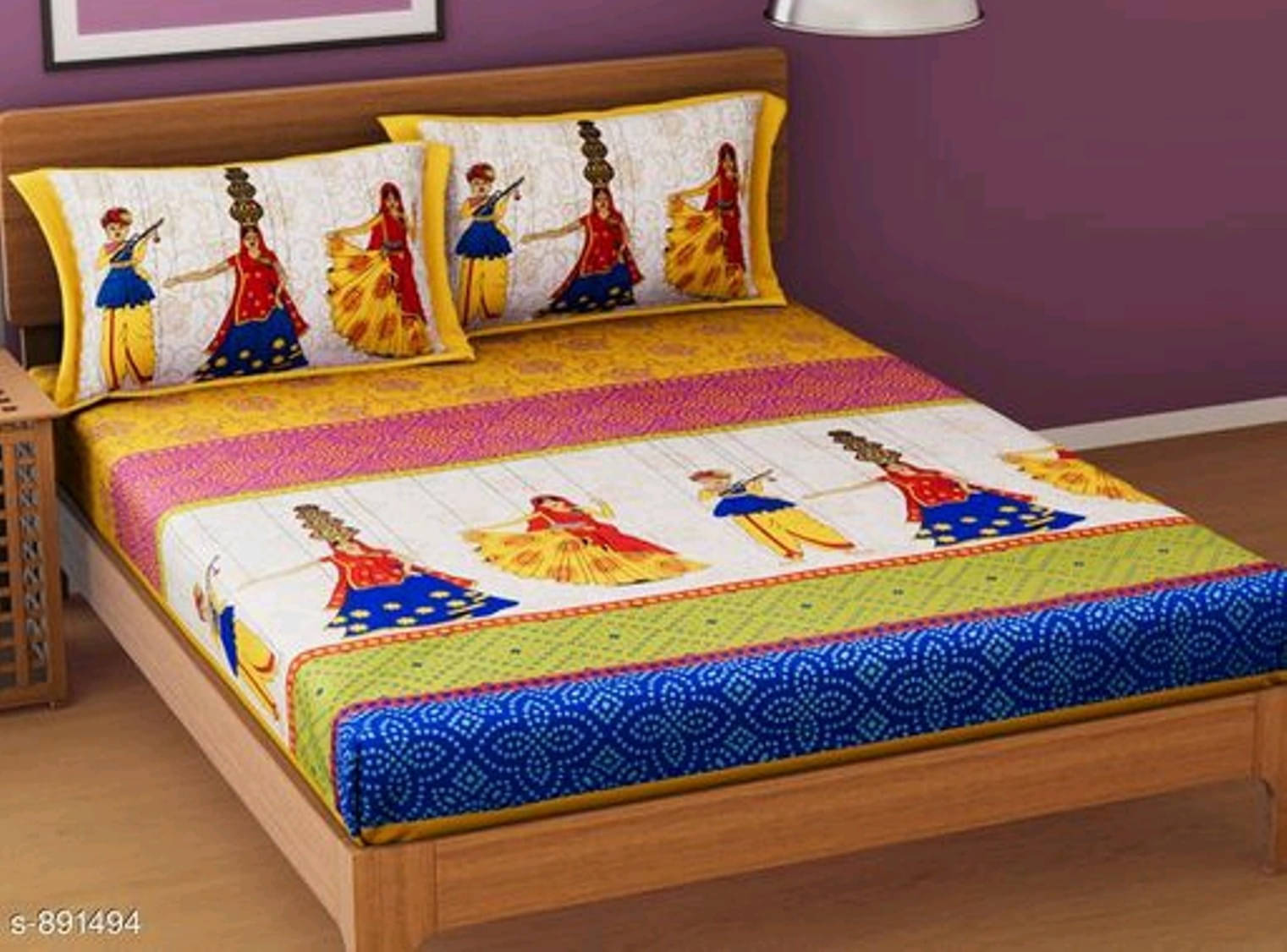 Batham Handloom Cotton 1 Double Bedsheet with 2 Pillow Covers ( Yellow ) Batham Handloom Cotton 1 Double Bedsheet with 2 Pillow Covers ( Yellow )