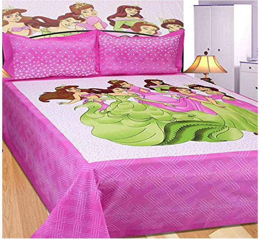     			Batham Handloom Cotton 1 Double Bedsheet with 2 Pillow Covers ( Pink )
