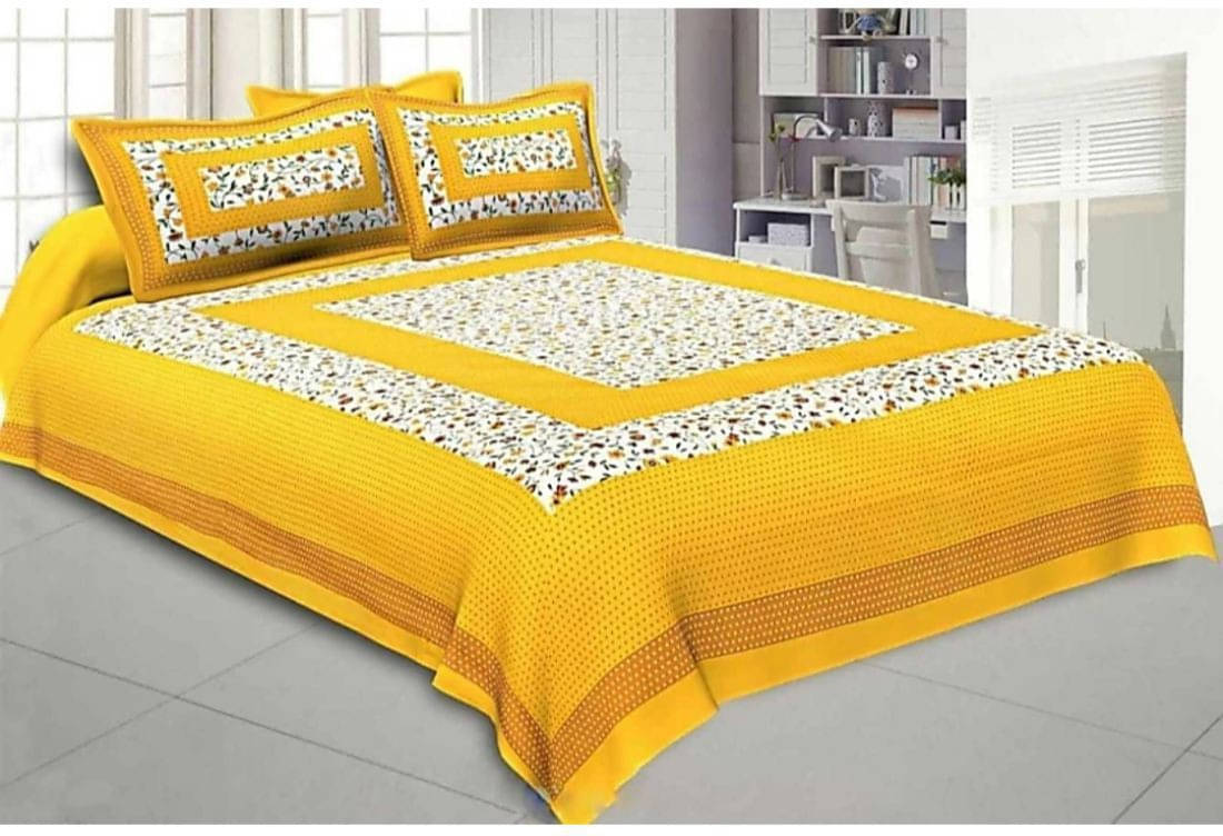     			Batham Handloom Cotton 1 Double Bedsheet with 2 Pillow Covers ( Multicolor )