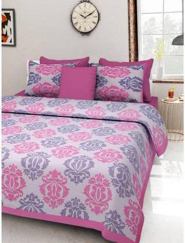 Batham Handloom Cotton 1 Double Bedsheet with 2 Pillow Covers ( Pink ) Batham Handloom Cotton 1 Double Bedsheet with 2 Pillow Covers ( Pink )