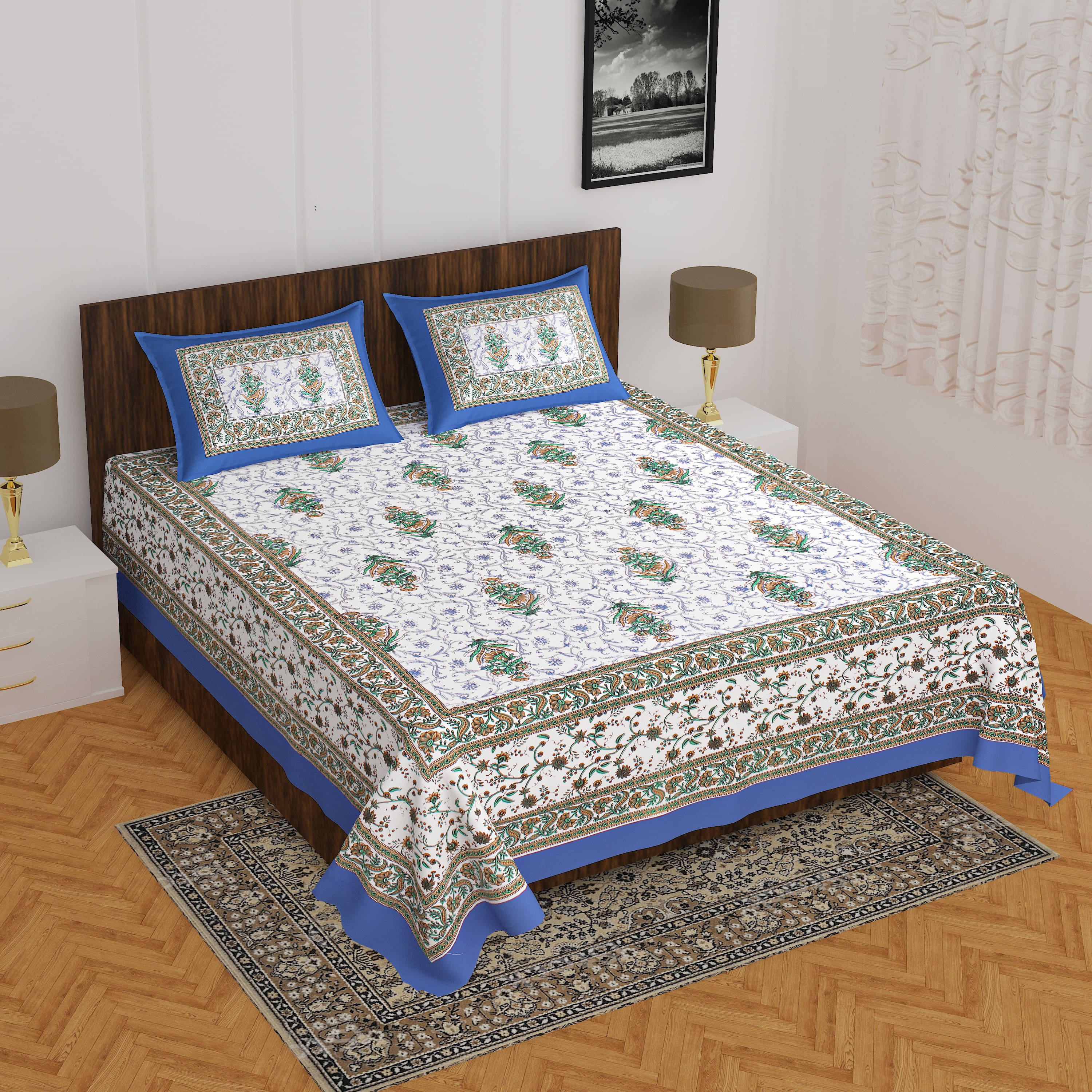 Batham Handloom Cotton 1 Double Bedsheet with 2 Pillow Covers ( White ) Batham Handloom Cotton 1 Double Bedsheet with 2 Pillow Covers ( White )