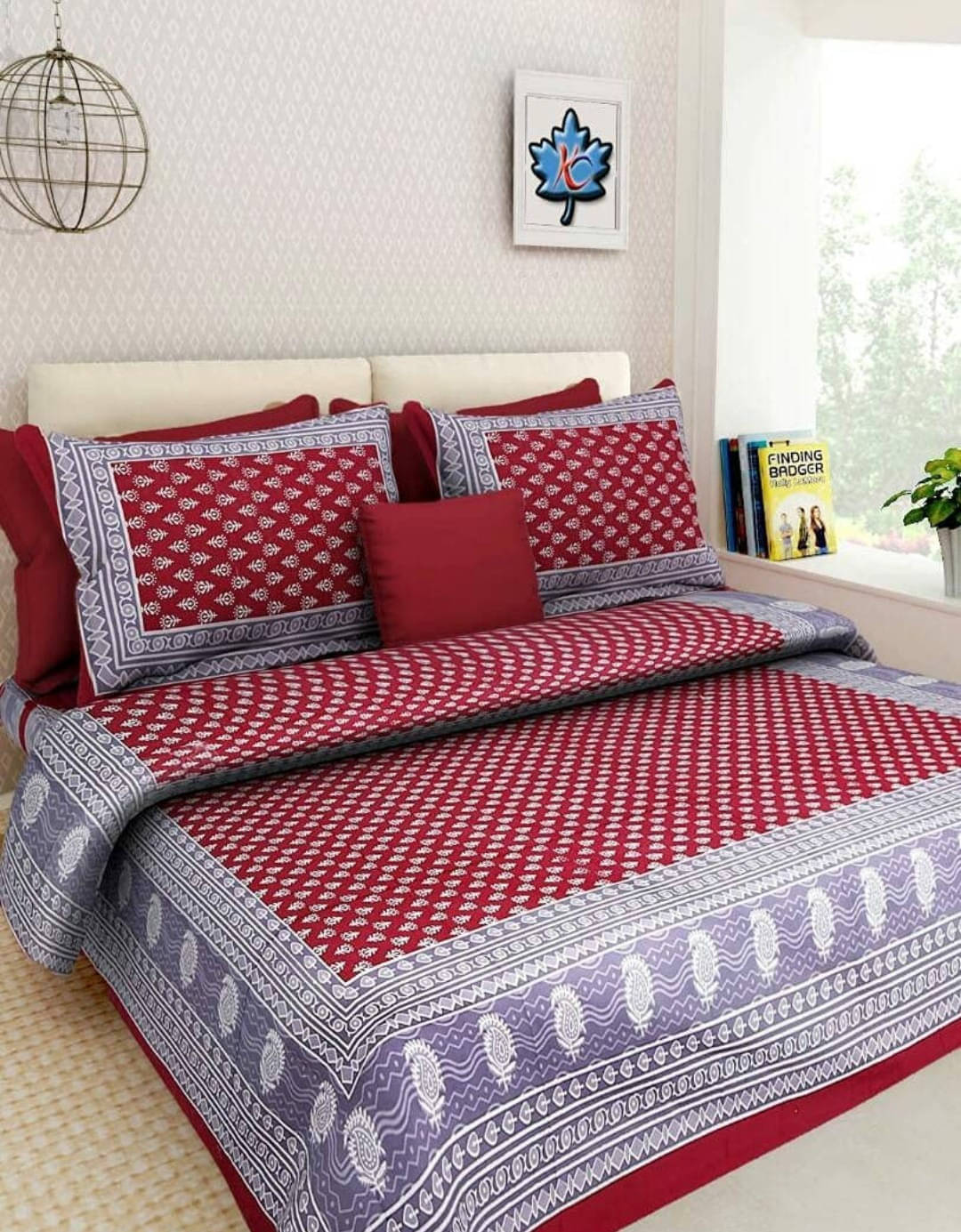     			Batham Handloom Cotton 1 Double Bedsheet with 2 Pillow Covers ( Multicolor )