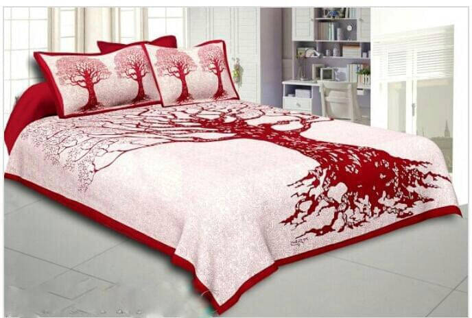 Batham Handloom Cotton 1 Double Bedsheet with 2 Pillow Covers ( Red ) Batham Handloom Cotton 1 Double Bedsheet with 2 Pillow Covers ( Red )