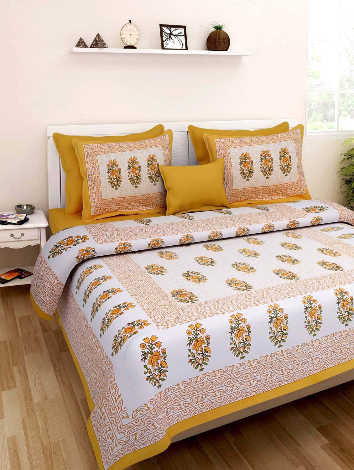 Batham Handloom Cotton 1 Double Bedsheet with 2 Pillow Covers ( Multicolor ) Batham Handloom Cotton 1 Double Bedsheet with 2 Pillow Covers ( Multicolor )
