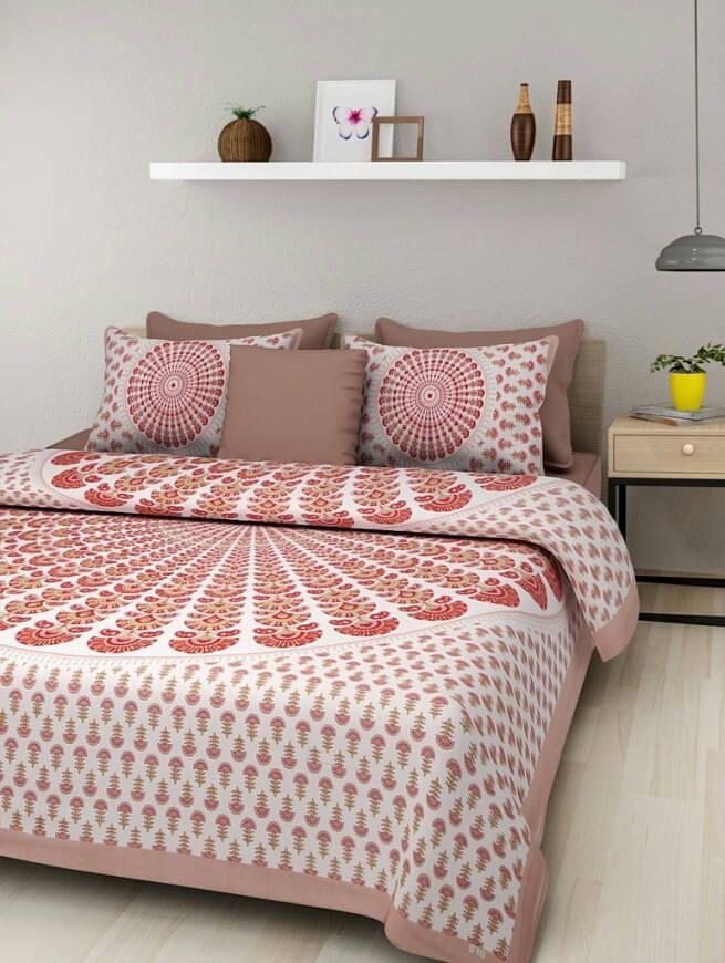     			Batham Handloom Cotton 1 Double Bedsheet with 2 Pillow Covers ( Grey )