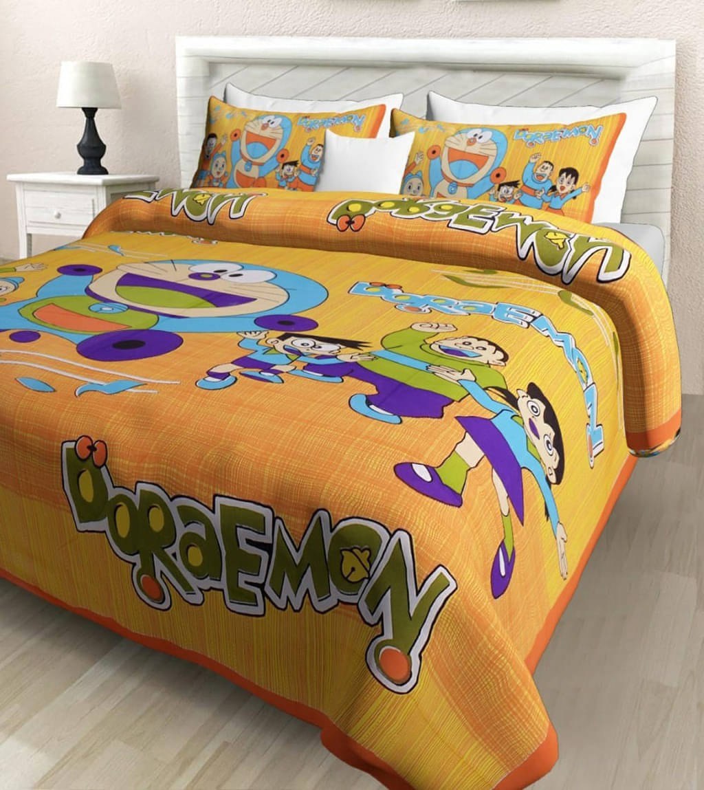 Batham Handloom Cotton 1 Double Bedsheet with 2 Pillow Covers ( Yellow )     			Batham Handloom Cotton 1 Double Bedsheet with 2 Pillow Covers ( Yellow )