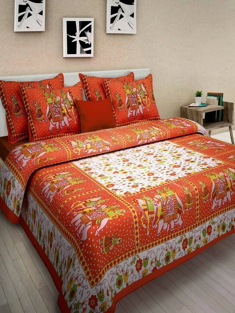 Batham Handloom Cotton 1 Double Bedsheet with 2 Pillow Covers ( White ) Batham Handloom Cotton 1 Double Bedsheet with 2 Pillow Covers ( White )