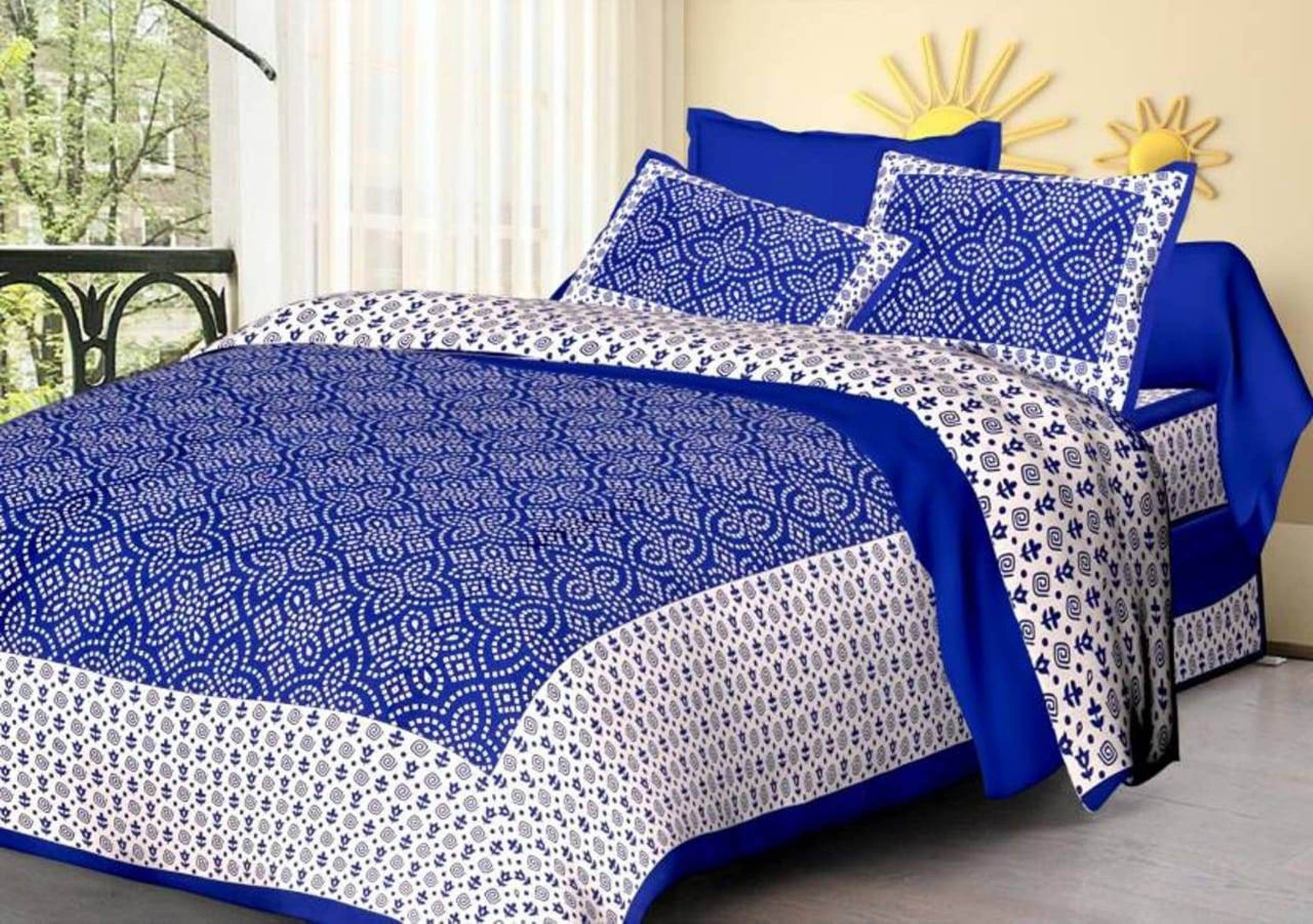 Batham Handloom Cotton 1 Double Bedsheet with 2 Pillow Covers ( Green ) Batham Handloom Cotton 1 Double Bedsheet with 2 Pillow Covers ( Green )