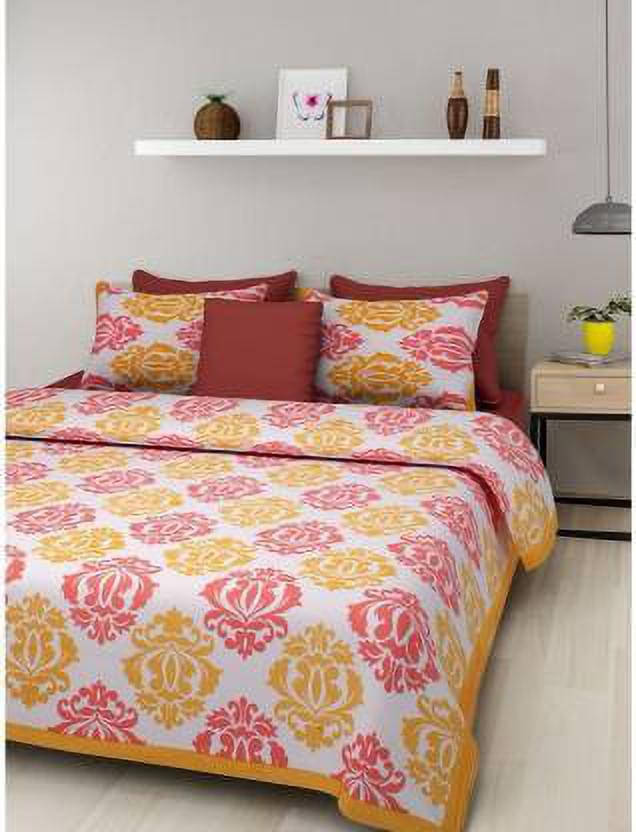 Batham Handloom Cotton 1 Double Bedsheet with 2 Pillow Covers ( Yellow ) Batham Handloom Cotton 1 Double Bedsheet with 2 Pillow Covers ( Yellow )