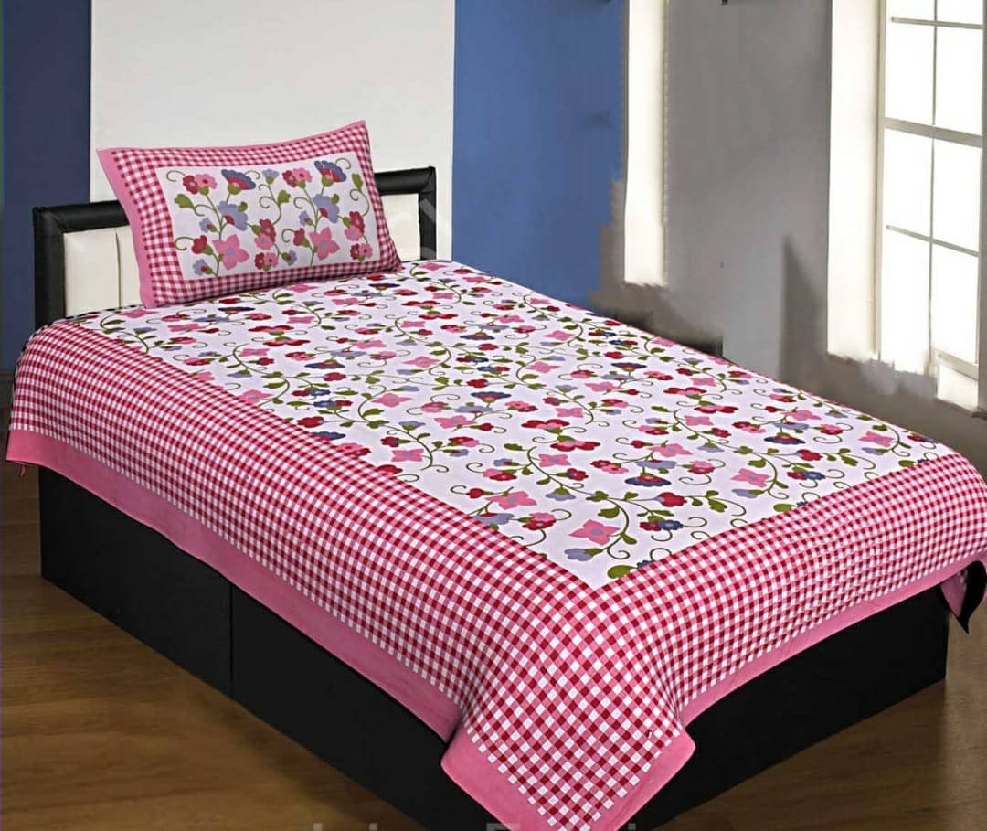 Batham Handloom Cotton 1 Single Bedsheet with 2 Pillow Covers ( Multicolor ) Batham Handloom Cotton 1 Single Bedsheet with 2 Pillow Covers ( Multicolor )