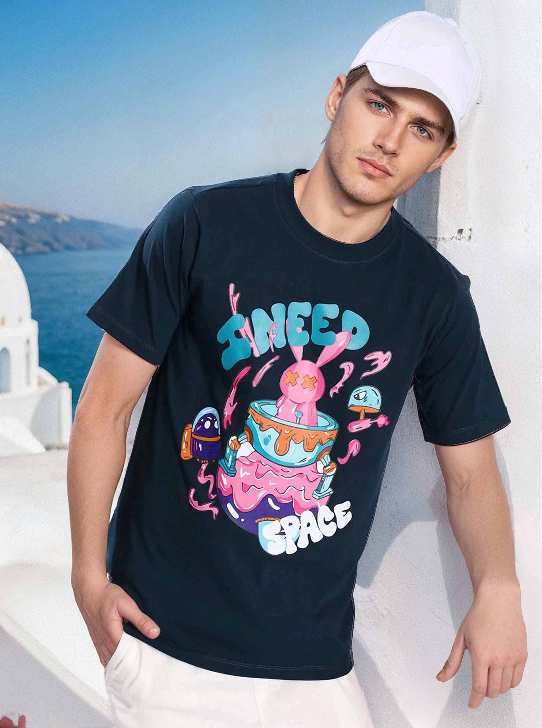 Bene Kleed Men 100% Cotton Regular Fit Printed T-Shirt ( Blue ) Bene Kleed Men 100% Cotton Regular Fit Printed T-Shirt ( Blue )
