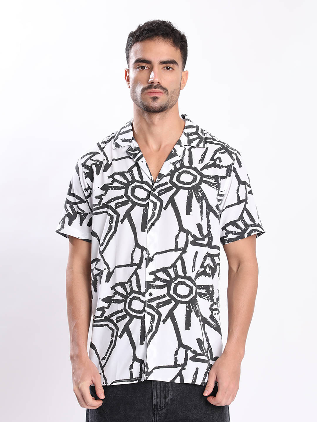 Bene Kleed Silk Regular Fit Printed Half Sleeves Men's Casual Shirt - White ( Pack of 1 ) Bene Kleed Silk Regular Fit Printed Half Sleeves Men's Casual Shirt - White ( Pack of 1 )