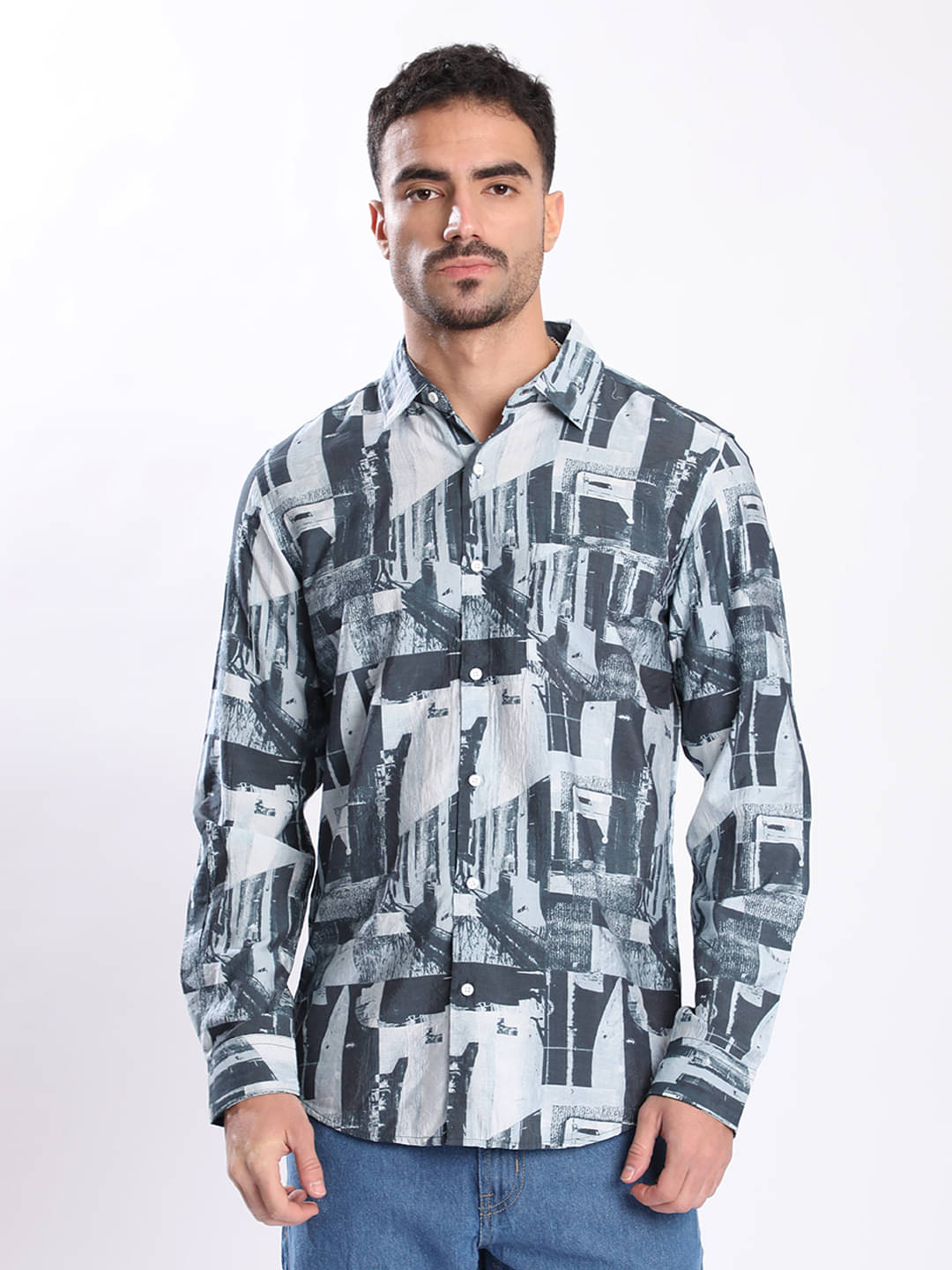     			Bene Kleed Viscose Slim Fit Printed Full Sleeves Men's Casual Shirt - Blue ( Pack of 1 )