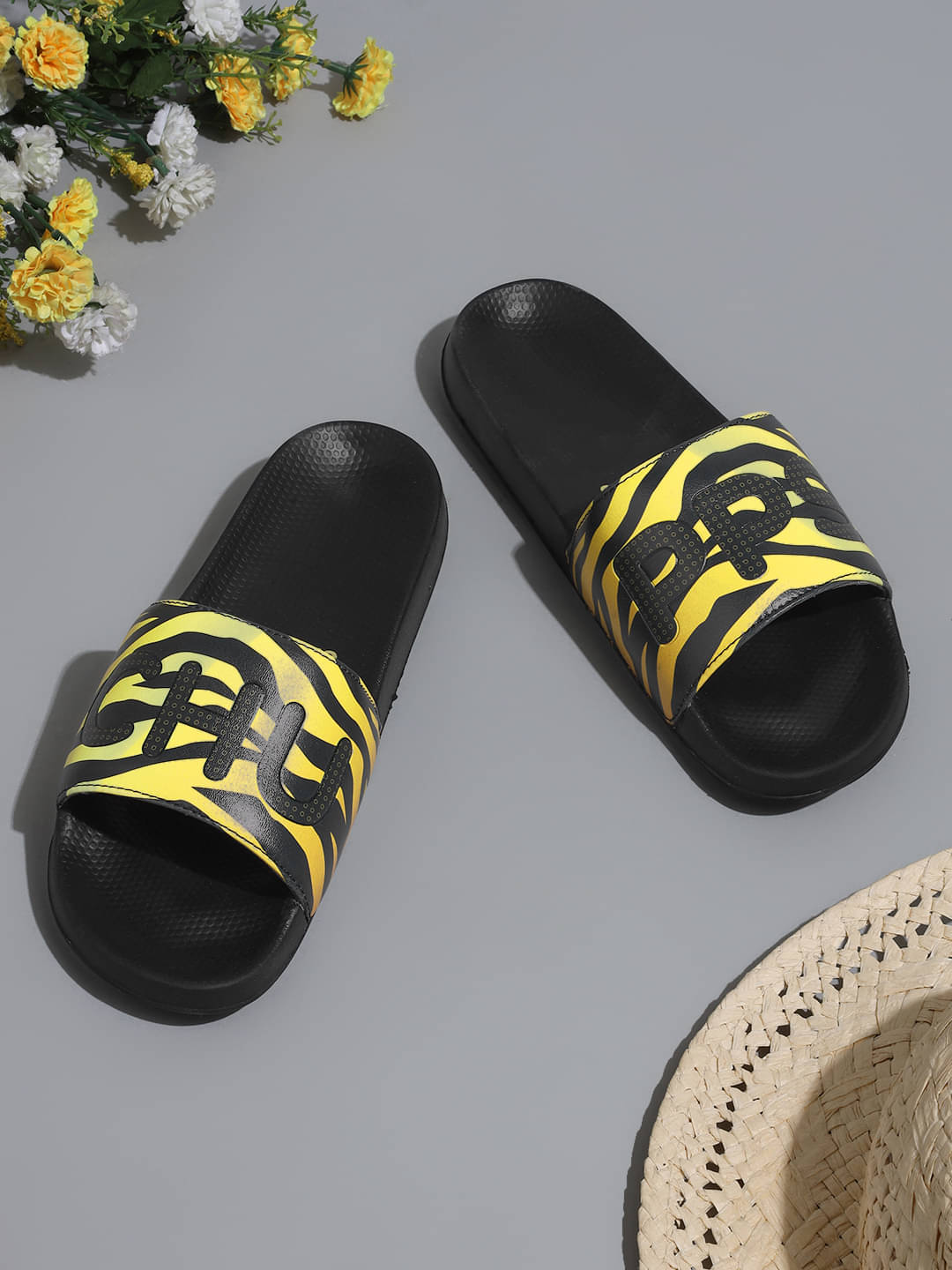     			CHUPPS Yellow Women's Slide Flip Flop