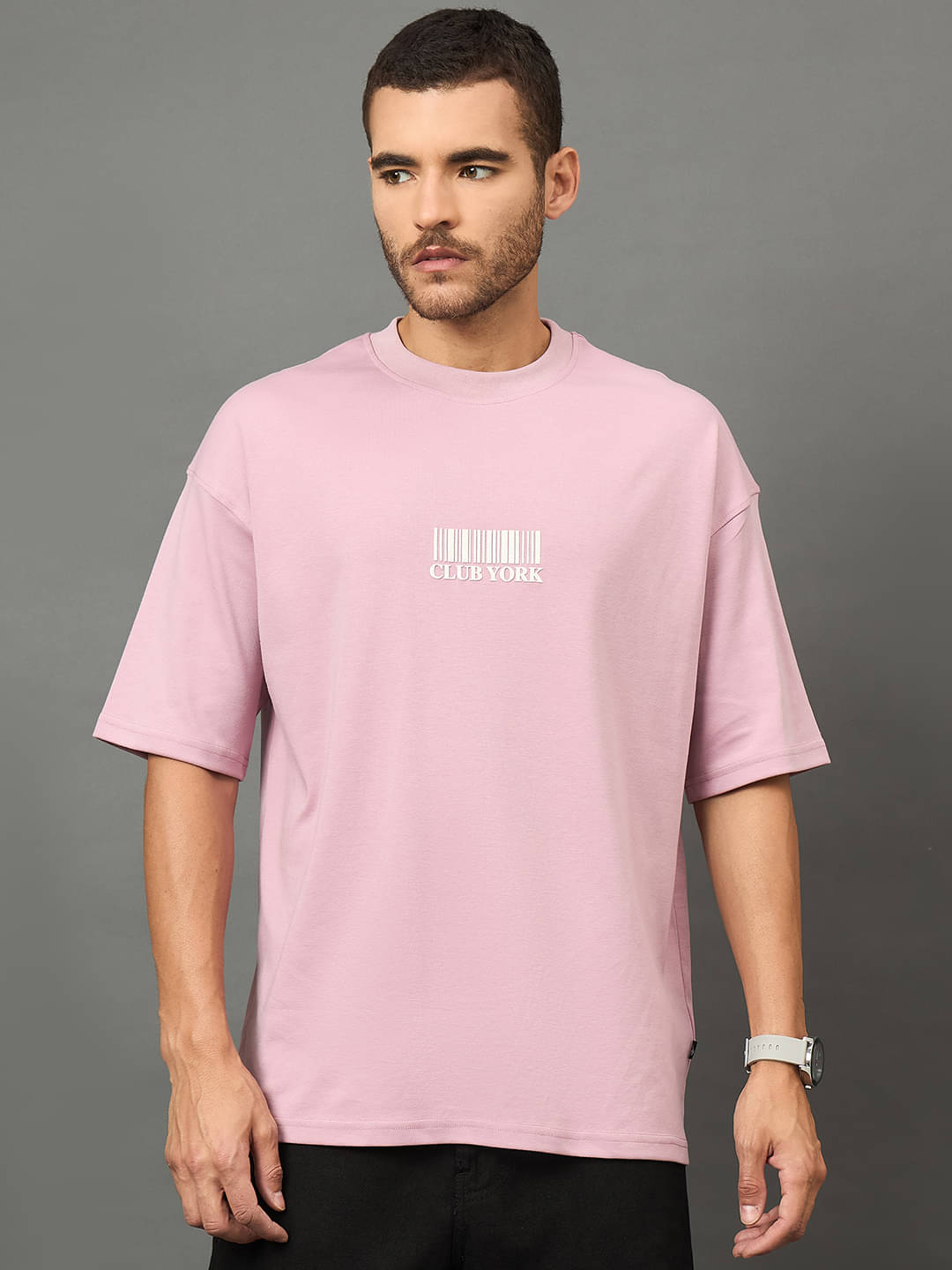     			Club York Men Cotton Blend Regular Fit Printed T-Shirt ( Pink )