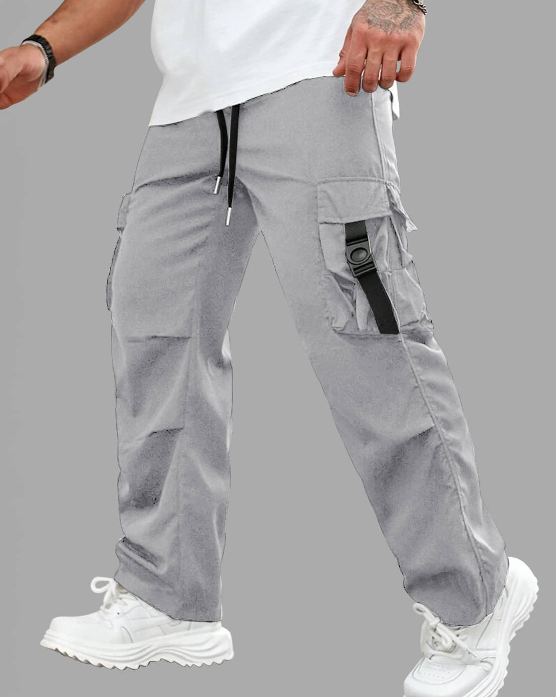 Eyebogler Regular Flat Men's Cargos - Grey ( Pack of 1 )     			Eyebogler Regular Flat Men's Cargos - Grey ( Pack of 1 )