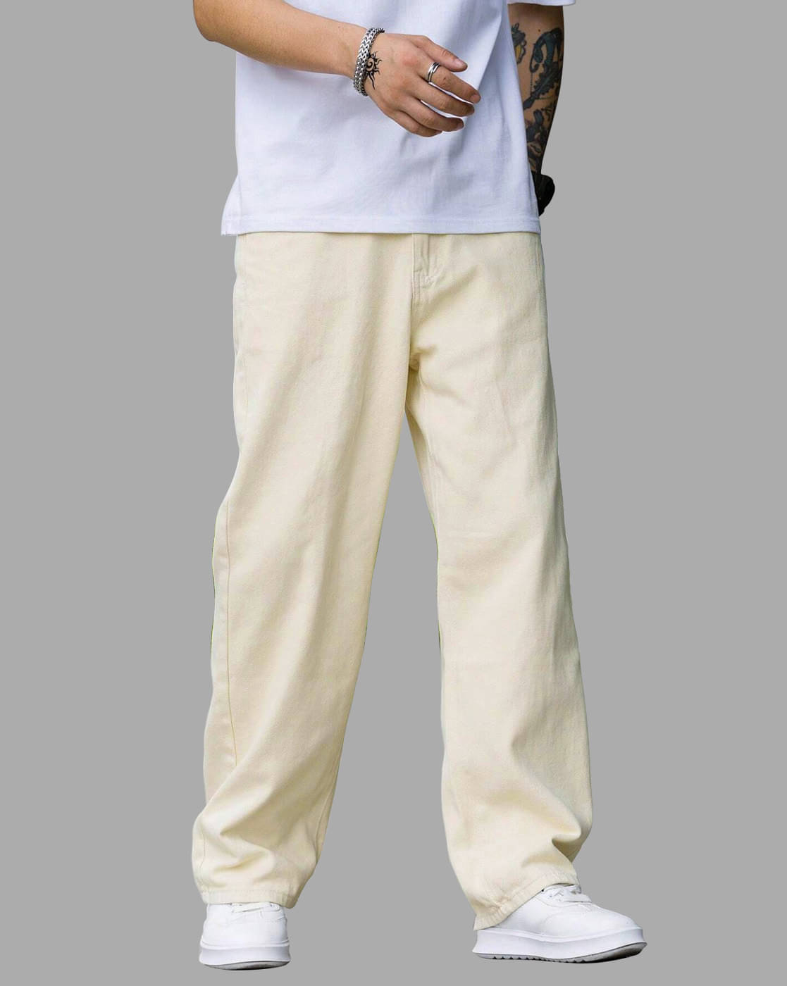 Eyebogler Relax Flat Men's Trouser - White ( Pack of 1 ) Eyebogler Relax Flat Men's Trouser - White ( Pack of 1 )