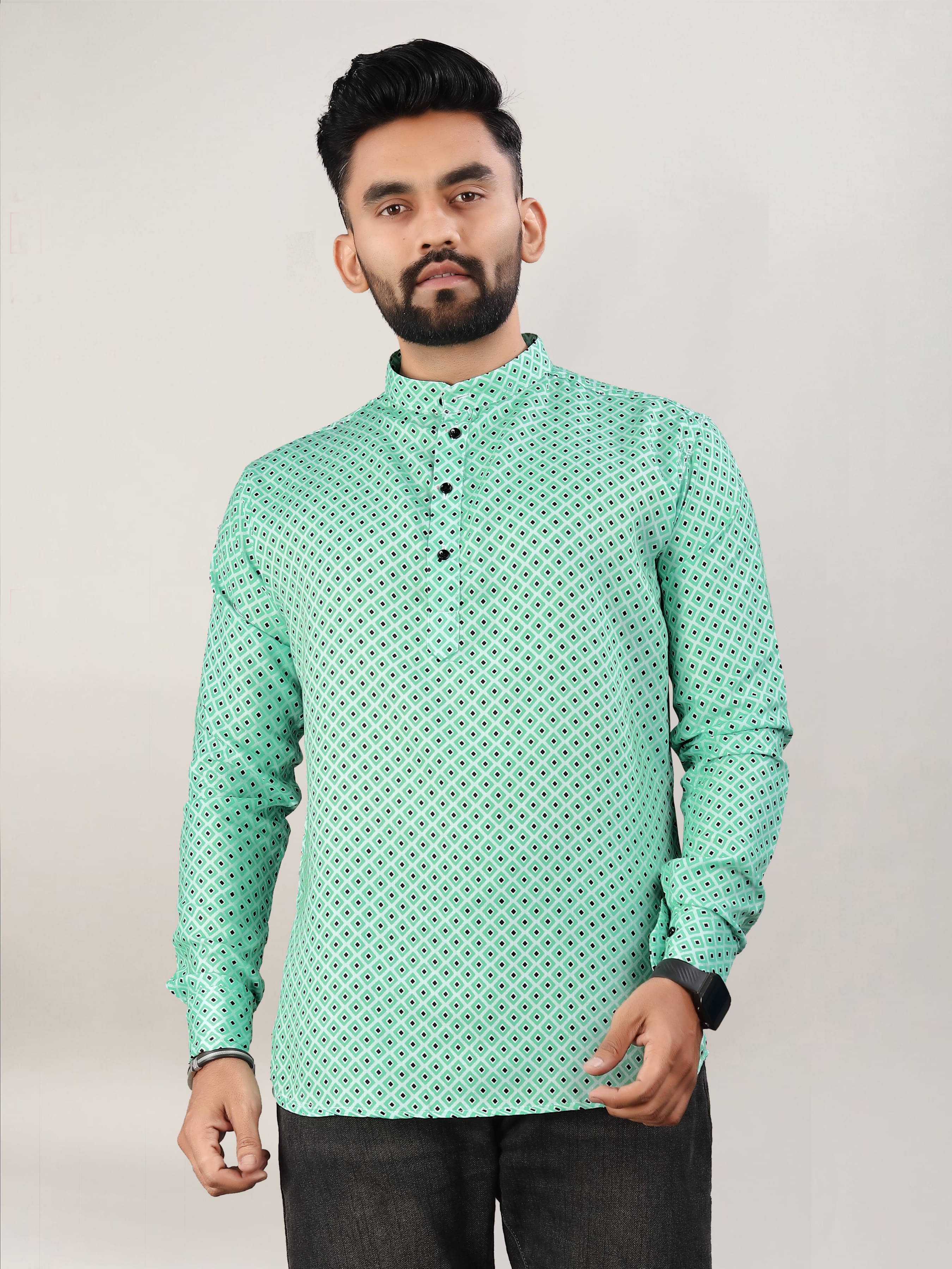 Fashionfricks Light Green Cotton Men's Regular Kurta ( Pack of 1 ) Fashionfricks Light Green Cotton Men's Regular Kurta ( Pack of 1 )