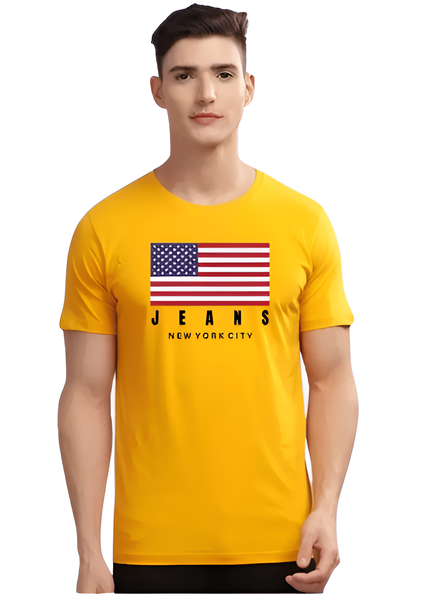 GARBFEB Men Cotton Regular Fit Printed T-Shirt ( Yellow ) GARBFEB Men Cotton Regular Fit Printed T-Shirt ( Yellow )