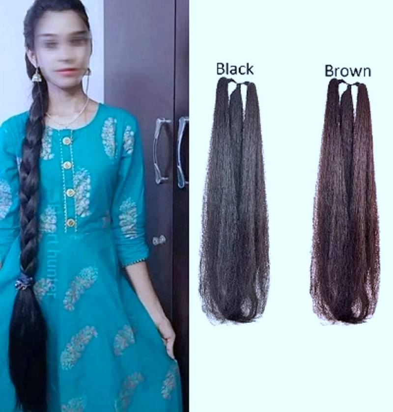     			GIRISA Black,Brown Women's Hair Extension ( Pack of 2 )